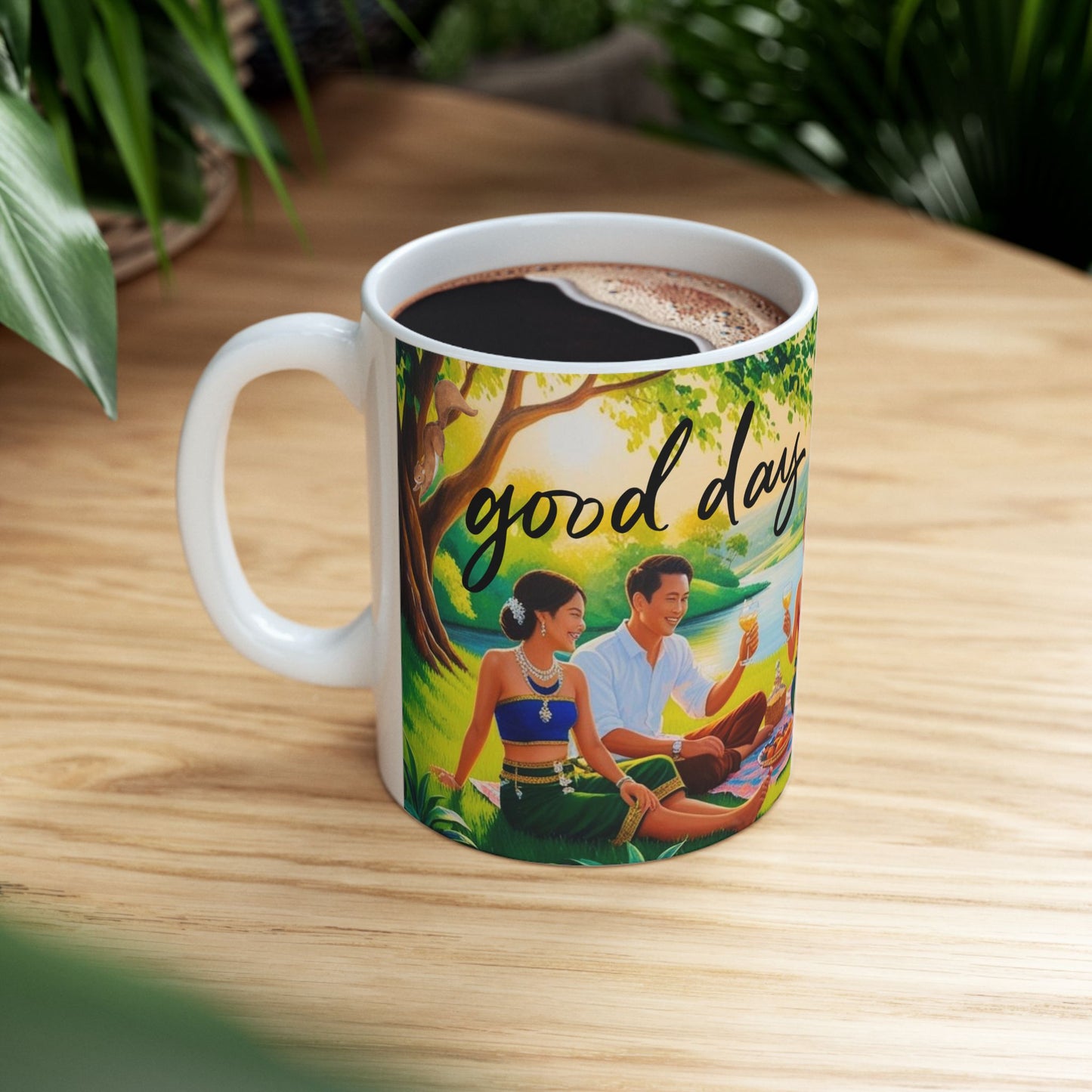 Ceramic Mug - "Good Day Life is Good" Inspirational Coffee Cup for Relaxing Moments, Perfect Gift for Friends, Home & Office