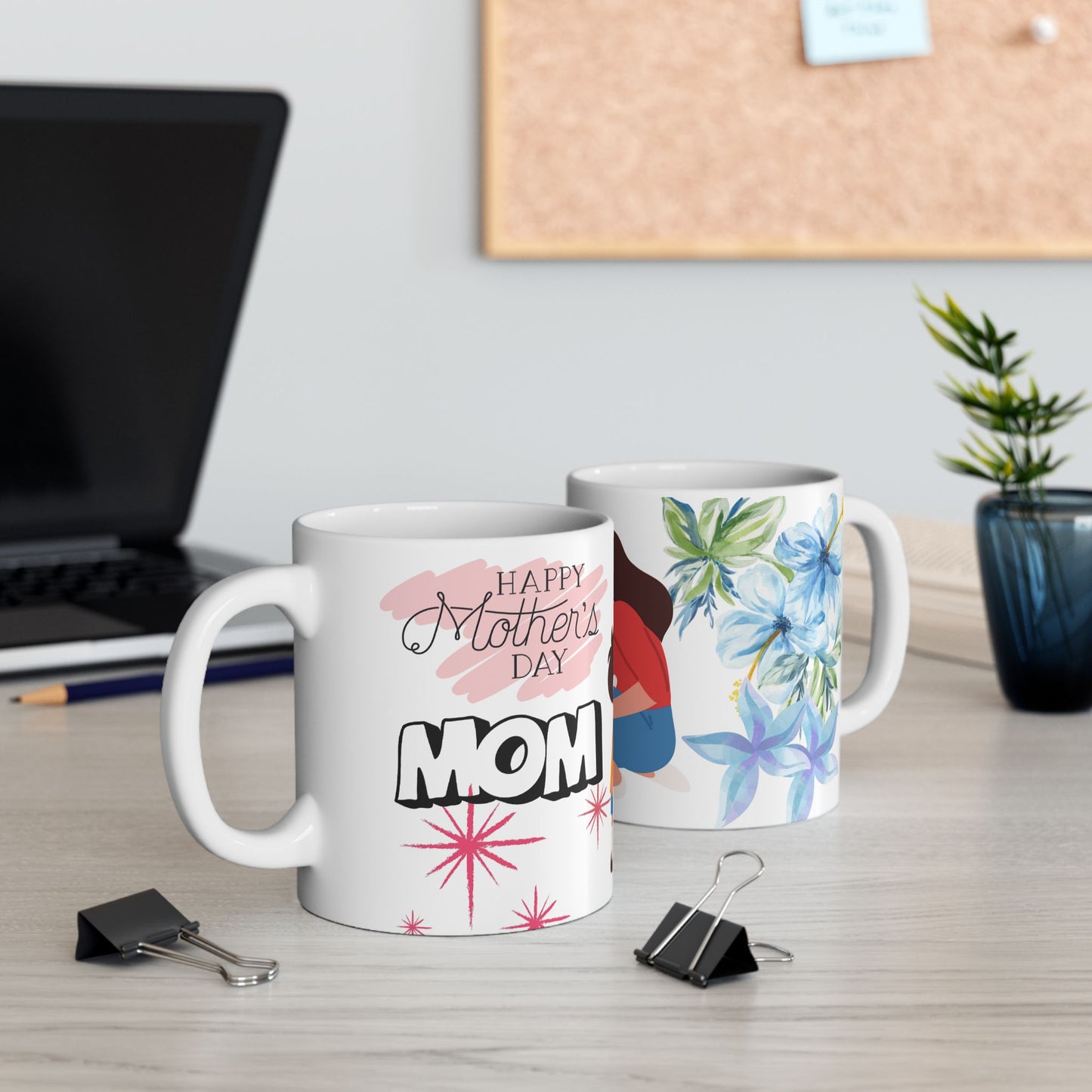 Mom Love Floral Ceramic Mug - Perfect Gift for Mother's Day & Special Occasions