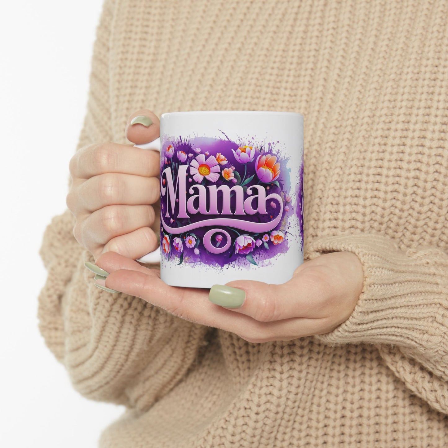 Floral Mama Mug - 11oz Ceramic Coffee Cup for Mother's Day