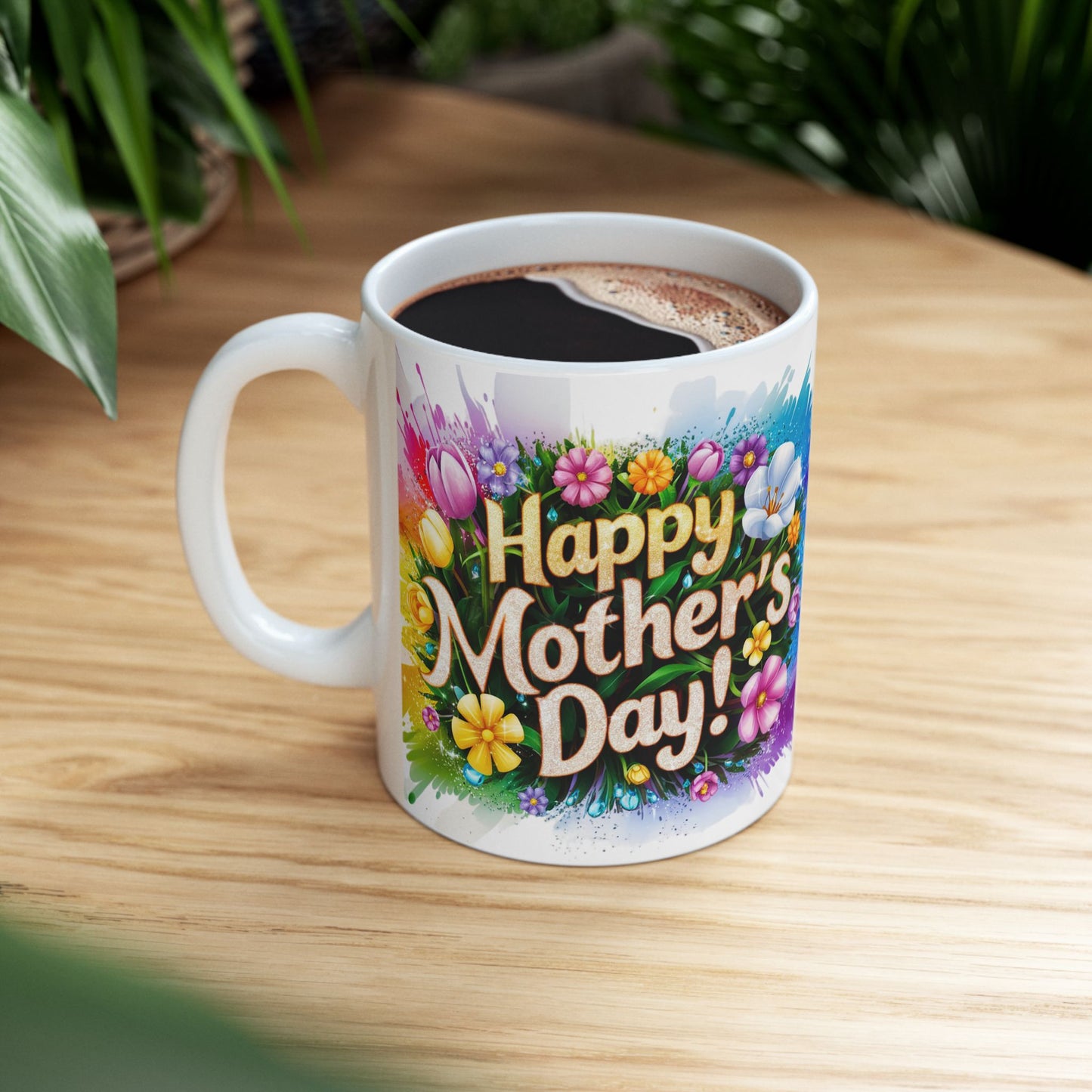 Happy Mother's Day Floral Ceramic Mug - 11oz
