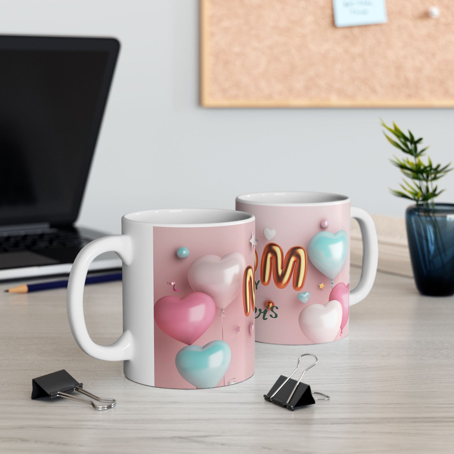 Happy Mother's Day Ceramic Mug - Fun Balloon Design for Moms