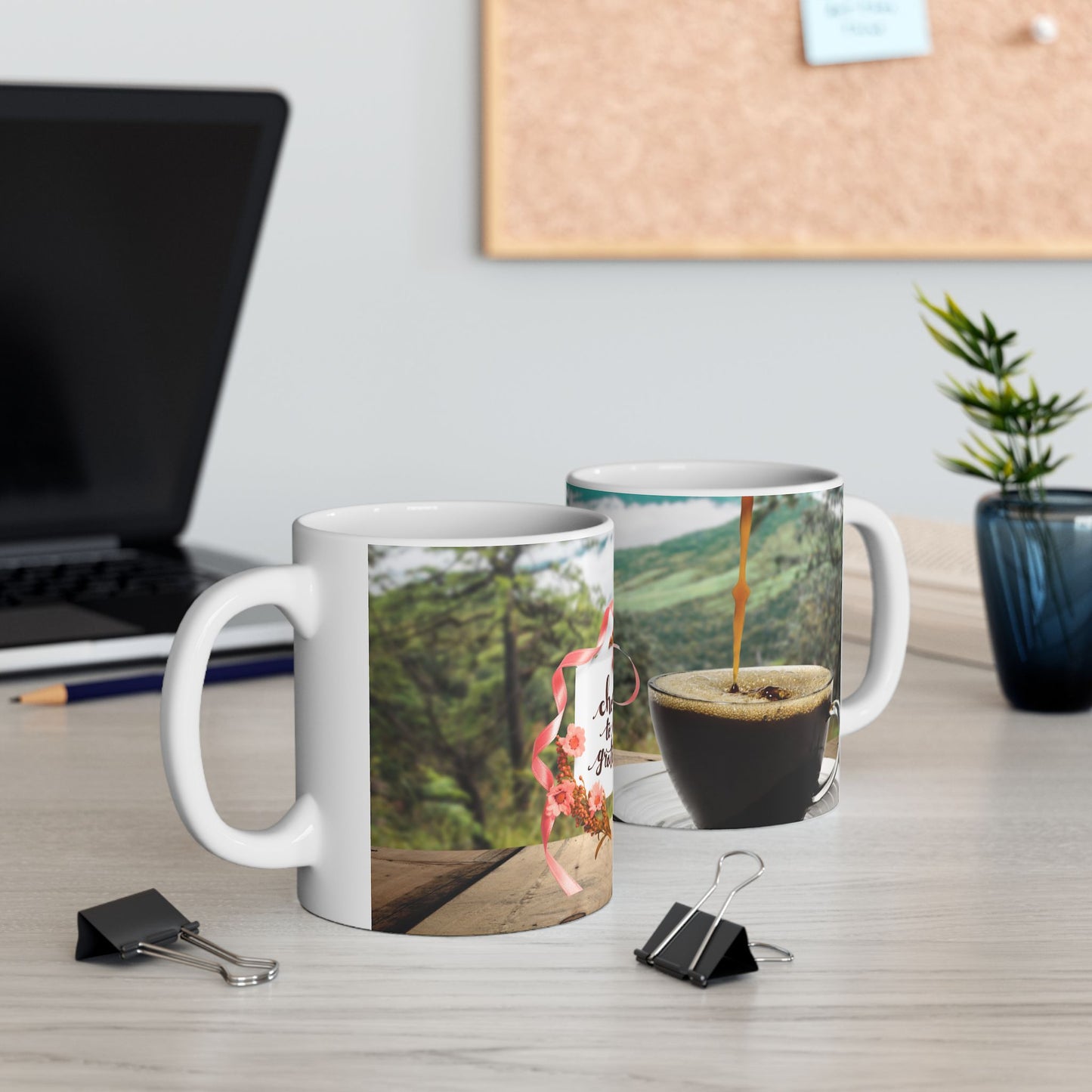Choose to Be Grateful Ceramic Mug - Inspiring 11oz Coffee Cup for Daily Motivation
