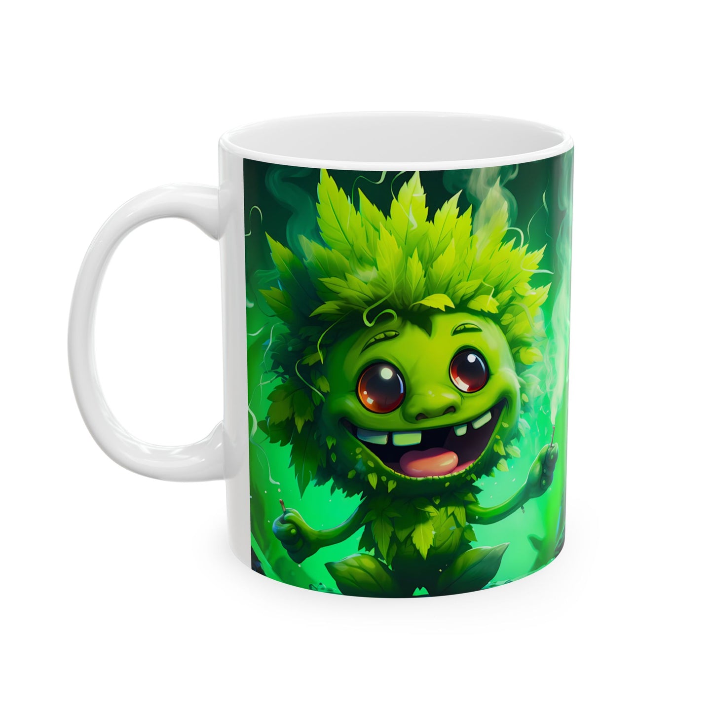 Whimsical Green Monster Ceramic Mug
