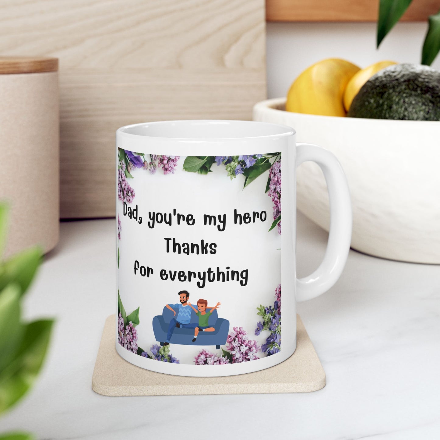 Floral Happy Father's Day Mug