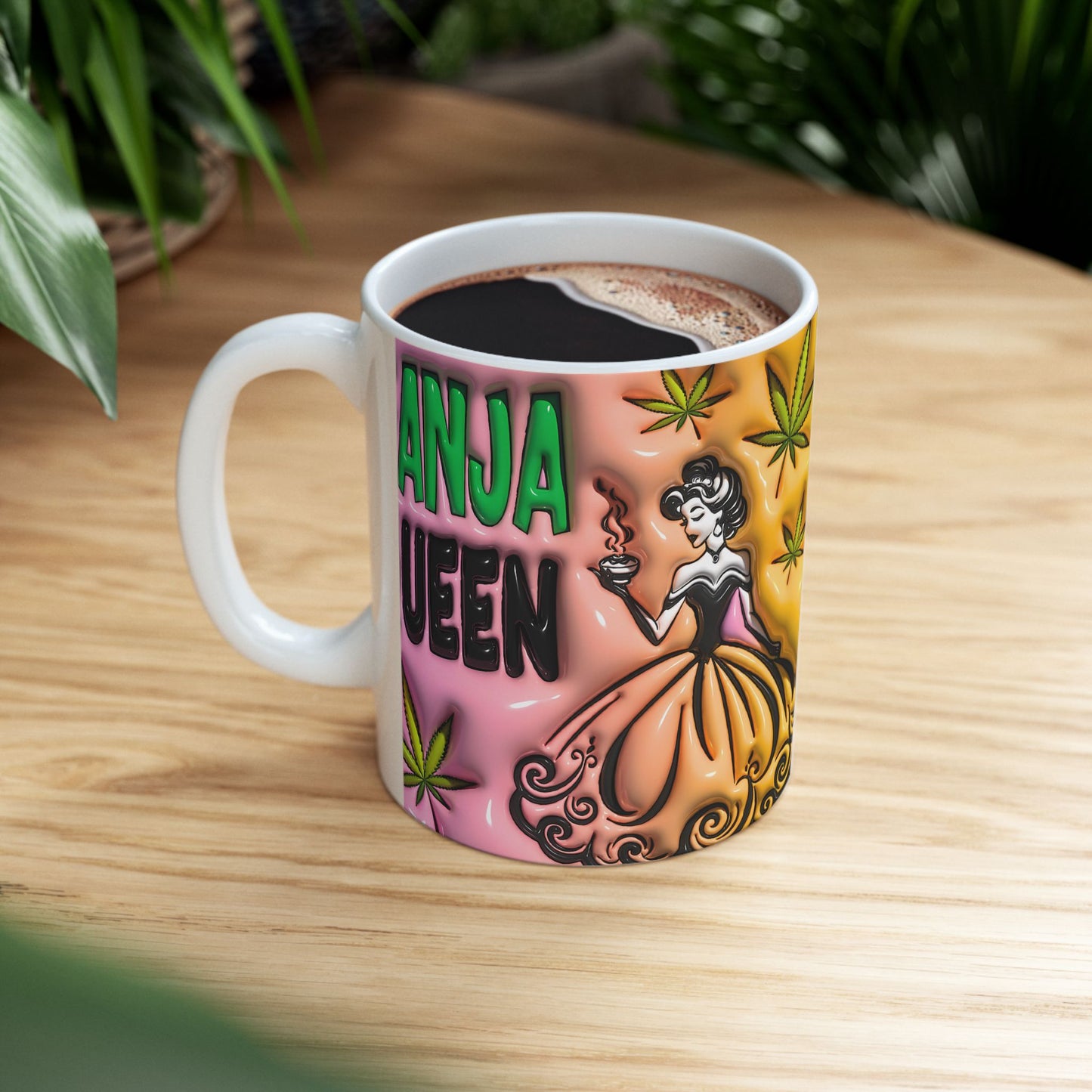 Ganja Queen Ceramic Mug Perfect for female Cannabis Lovers