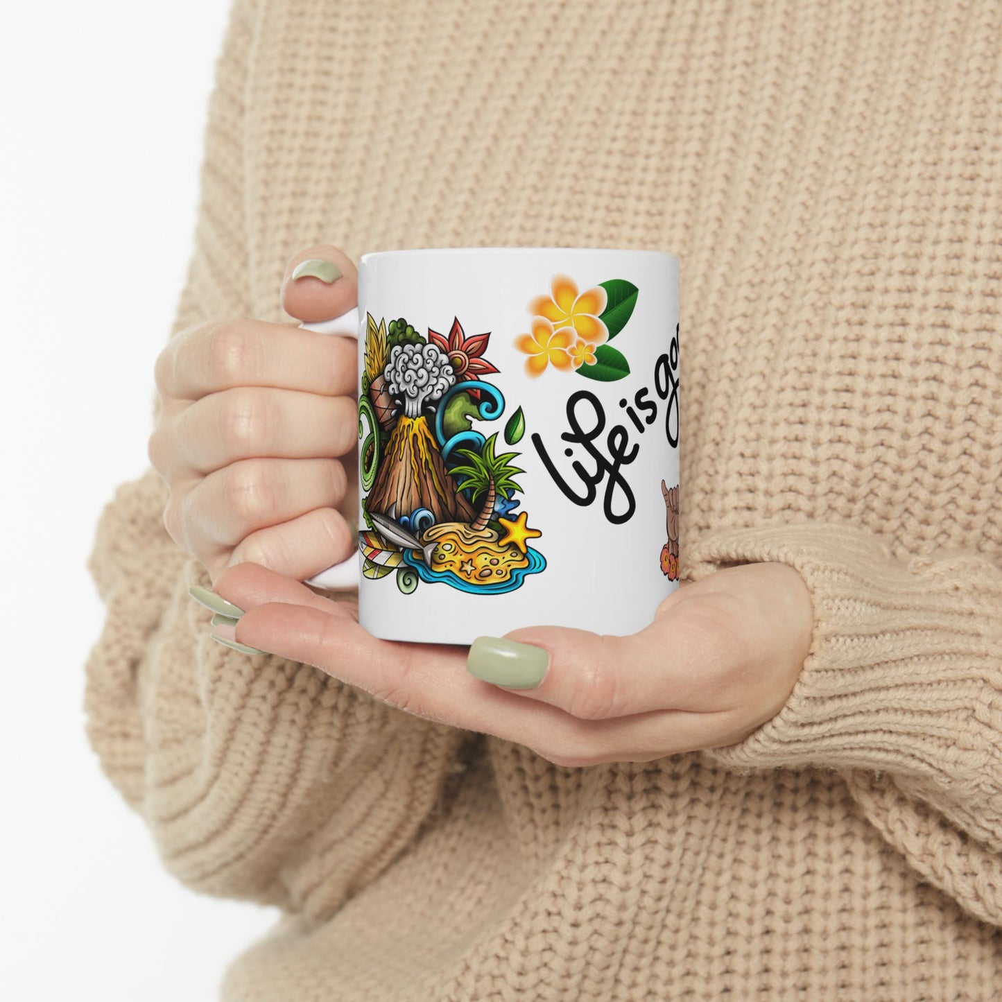 Colorful Life is Good Ceramic Mug - Perfect for Coffee Lovers