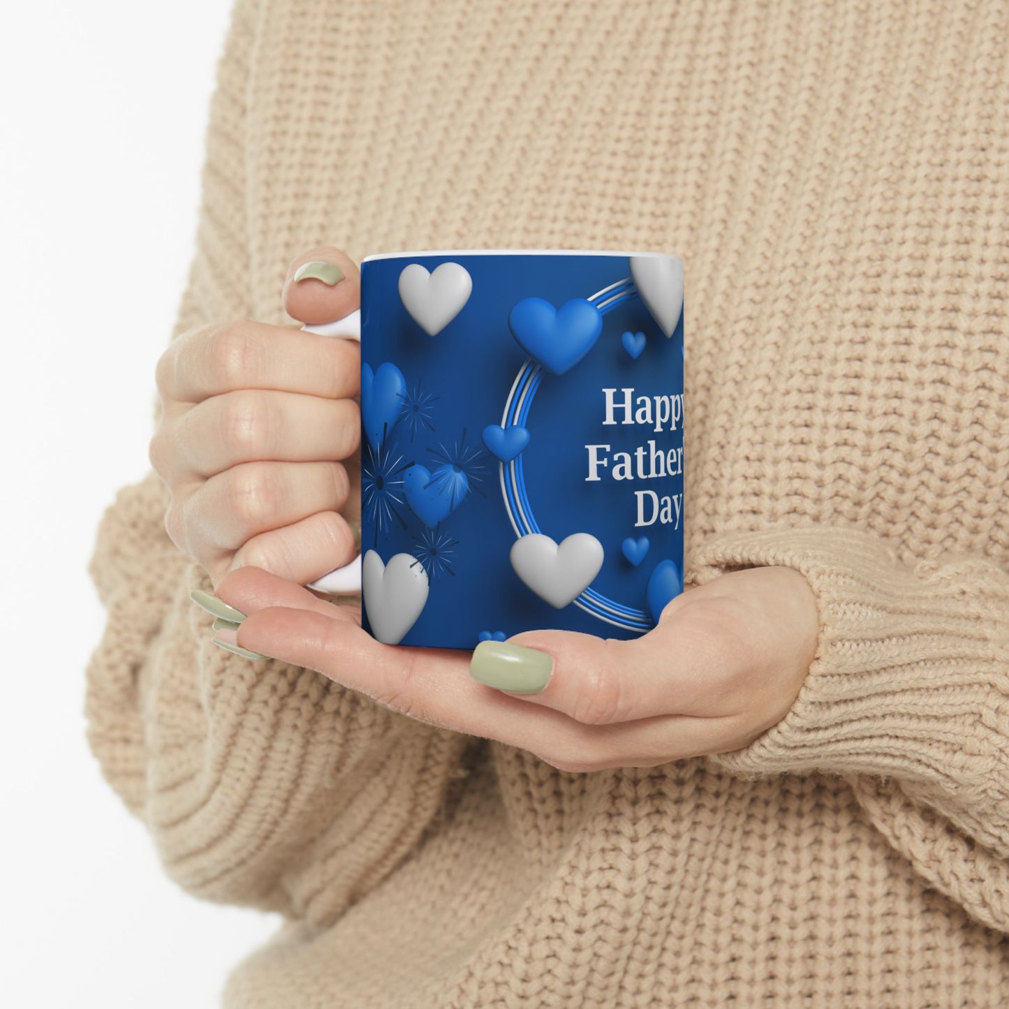 Happy Father's Day Ceramic Mug with Heart Design
