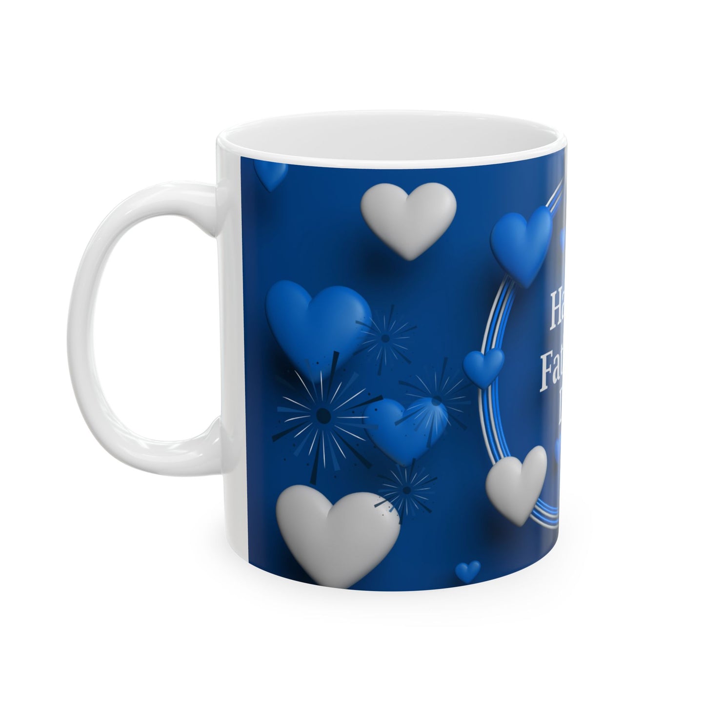Happy Father's Day Ceramic Mug with Heart Design