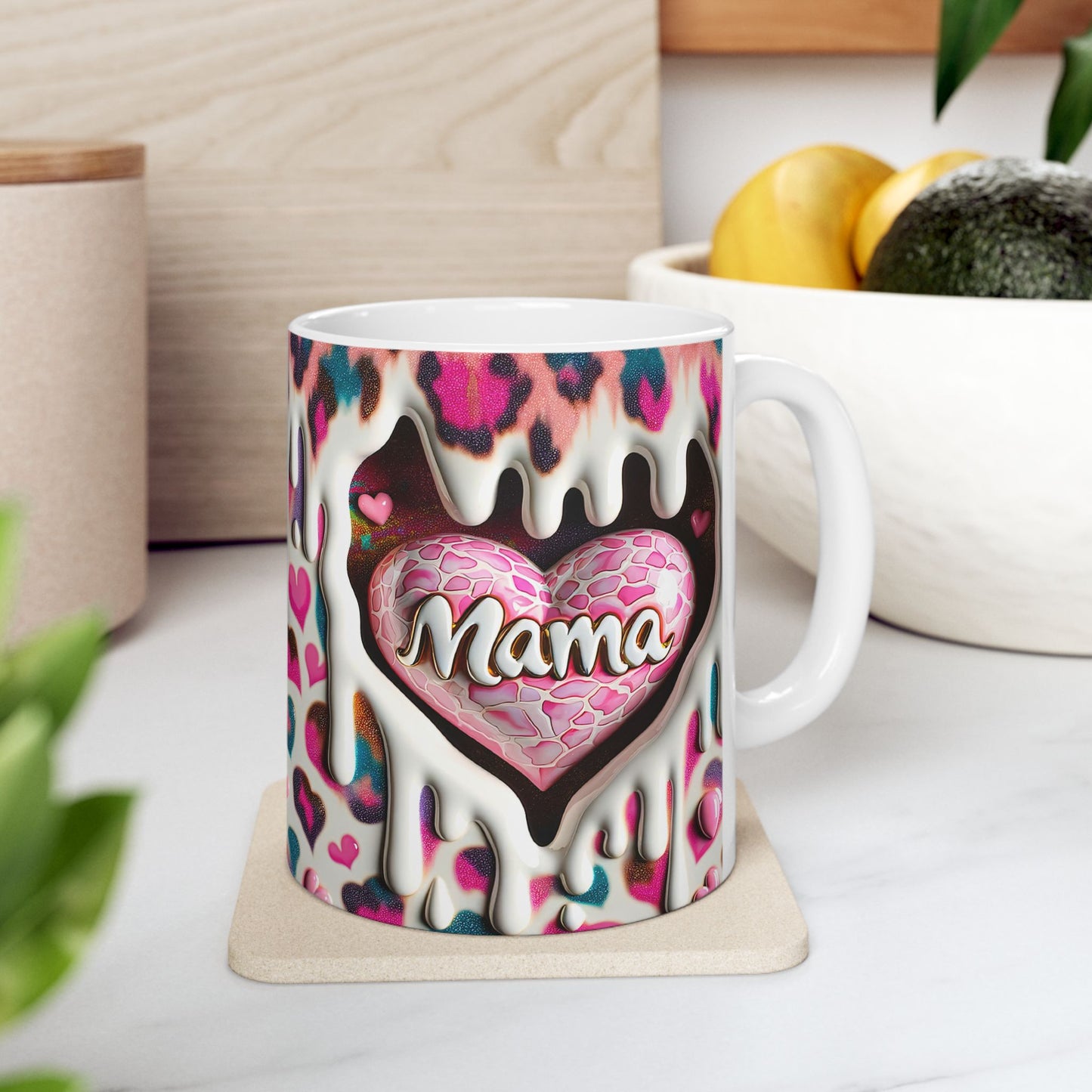 Colorful Heart Drip Ceramic Mug - Perfect Gift for Mother’s Day