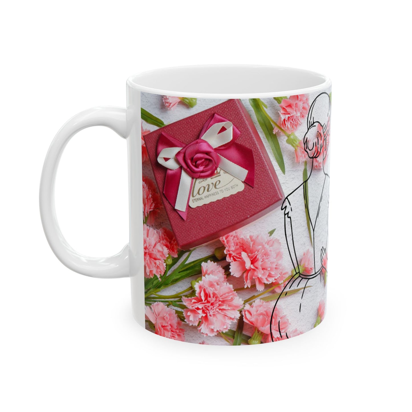 Floral Mother's Day Ceramic Mug - Perfect Gift for Moms