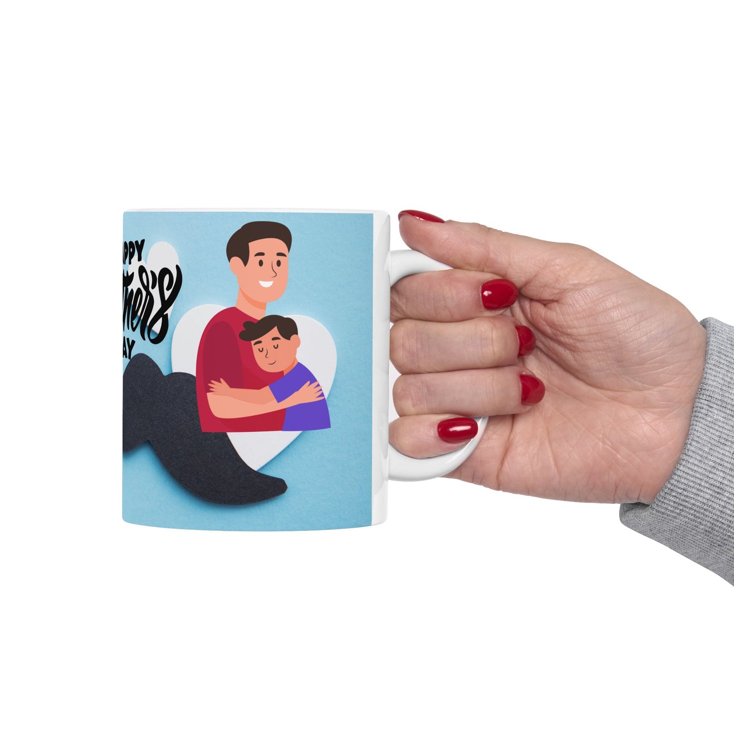 Happy Father's Day Ceramic Mug - Unique Floral Design for Dad