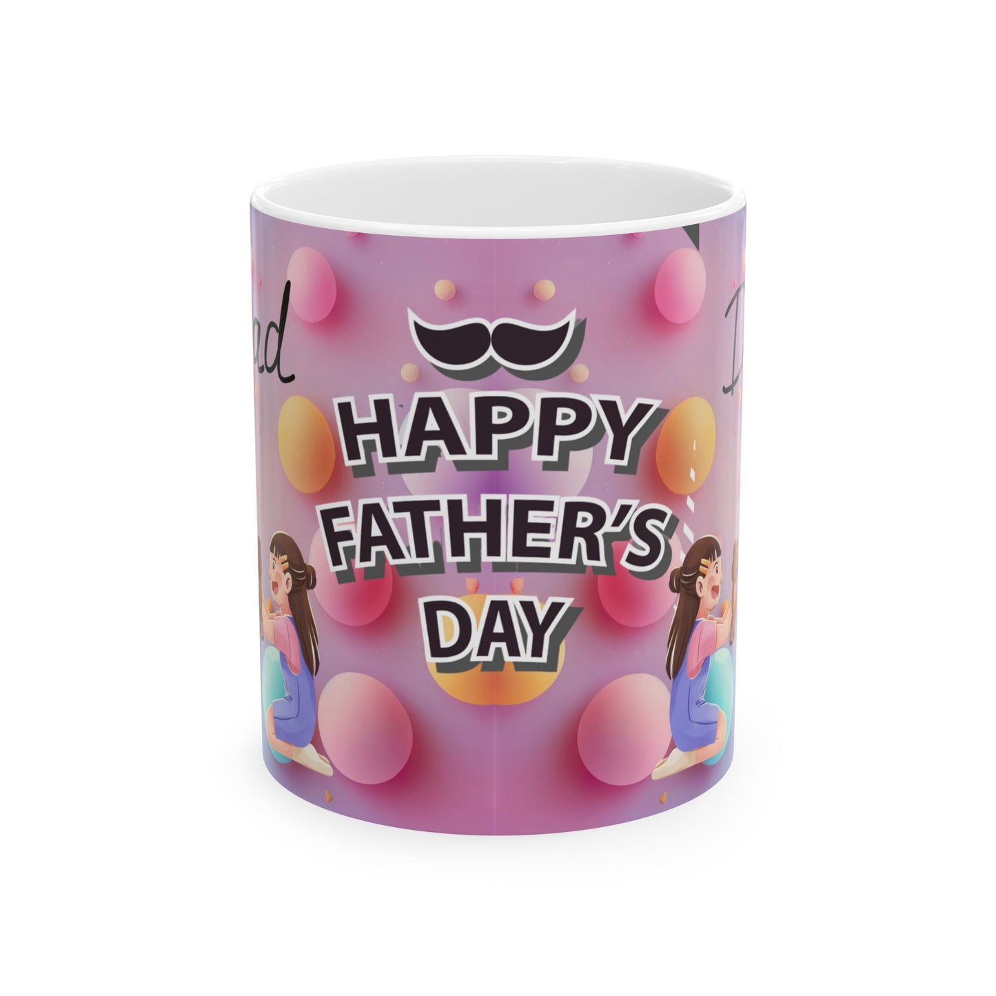 Happy Father's Day Ceramic Mug - Cute Design for Dad