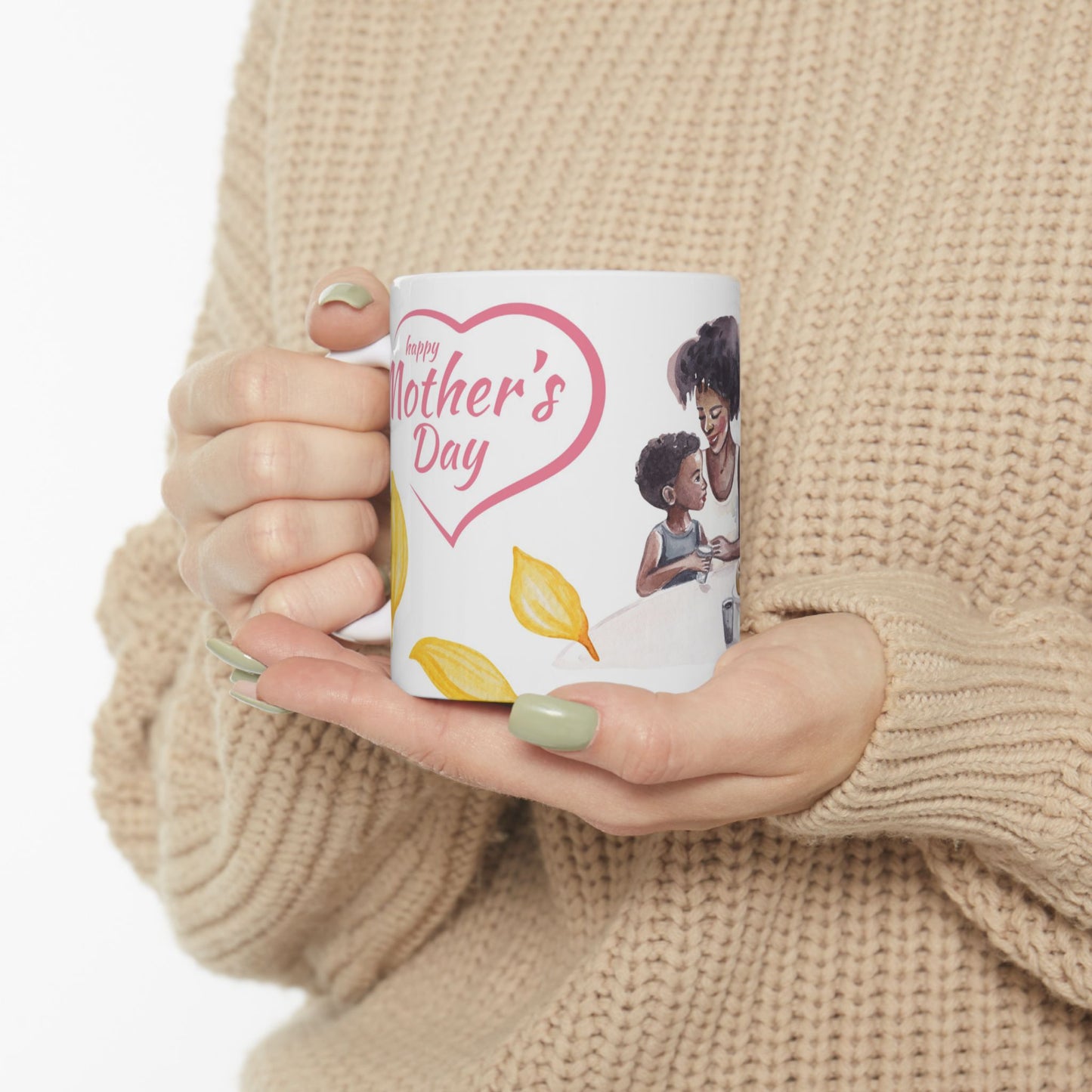 Heartwarming Mother's Day Ceramic Mug - Sunflower Design