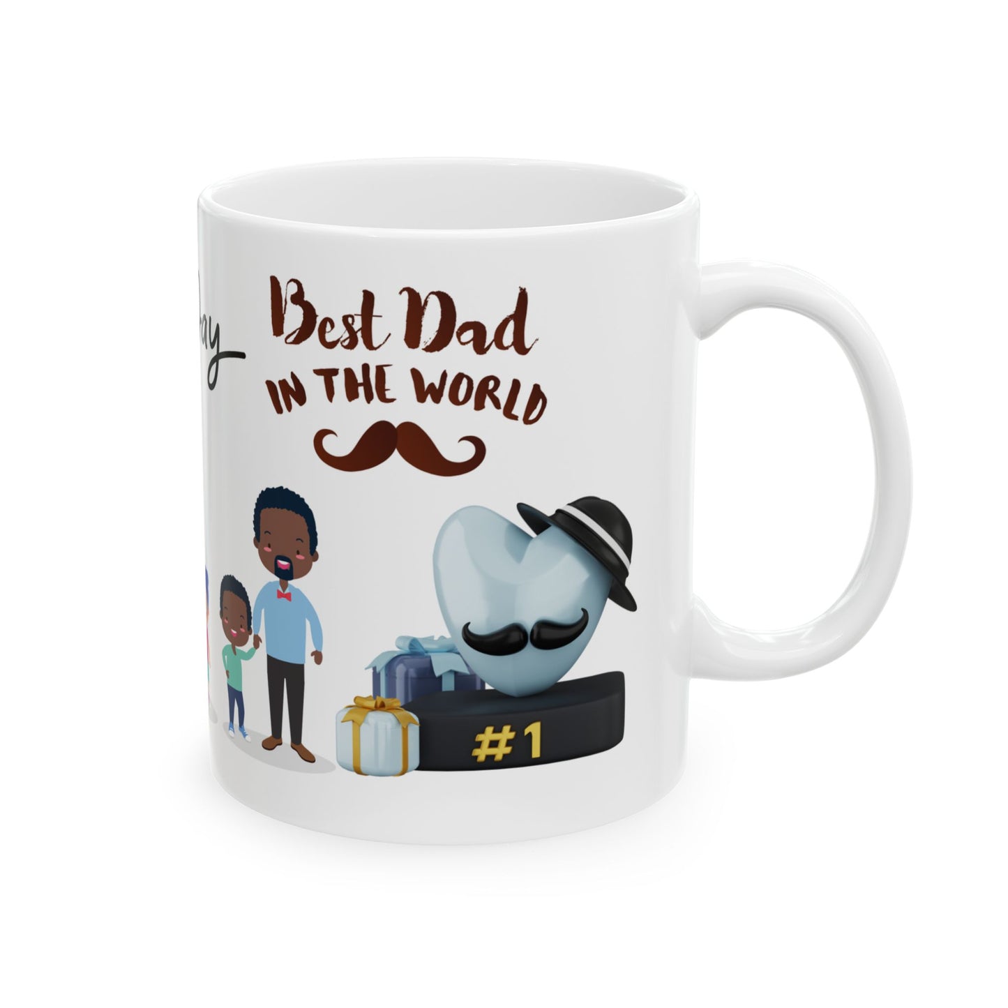 Happy Father's Day Ceramic Mug - Fun Family Design