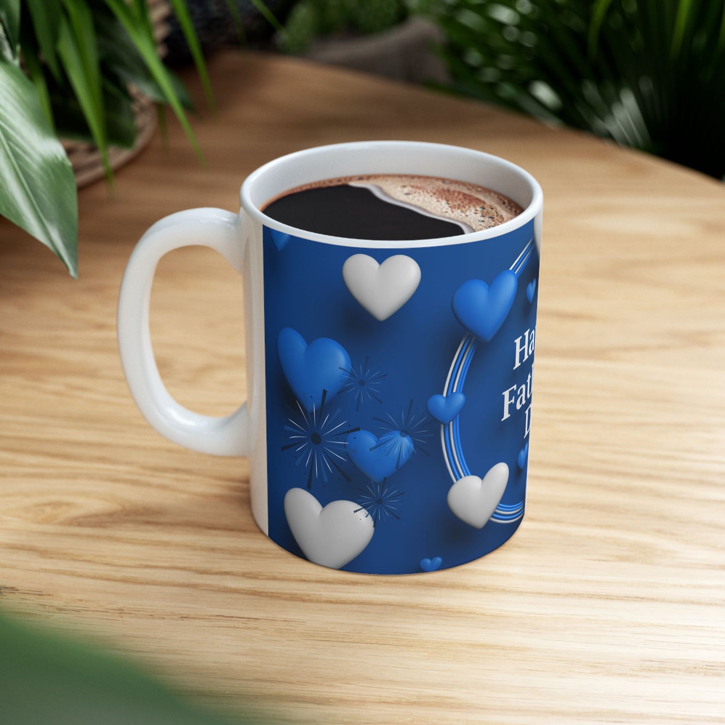 Happy Father's Day Ceramic Mug with Heart Design