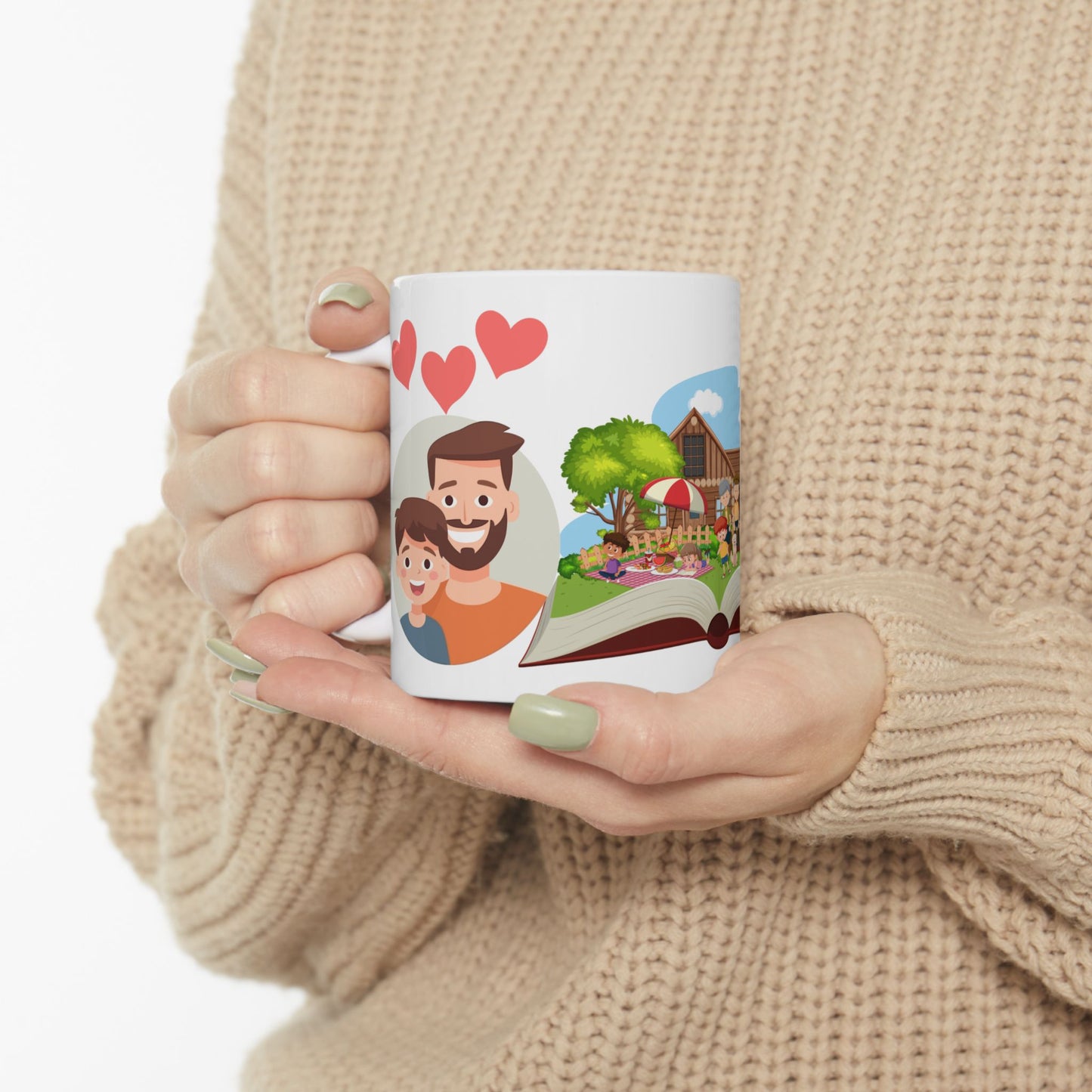 Happy Family Adventure Ceramic Mug - Perfect Gift for Family Gatherings & Celebrations