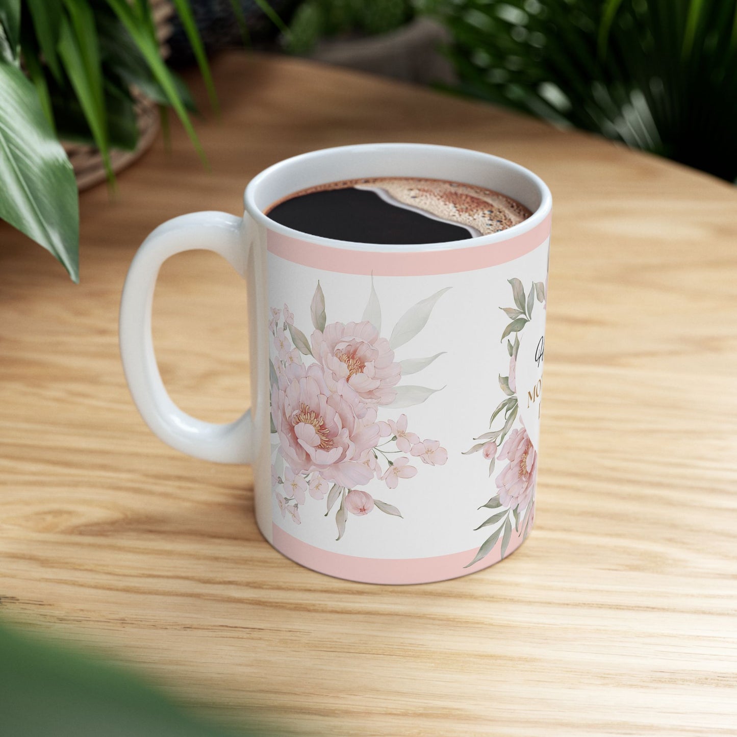 Floral Happy Mother's Day Mug - Elegant Ceramic Coffee Cup