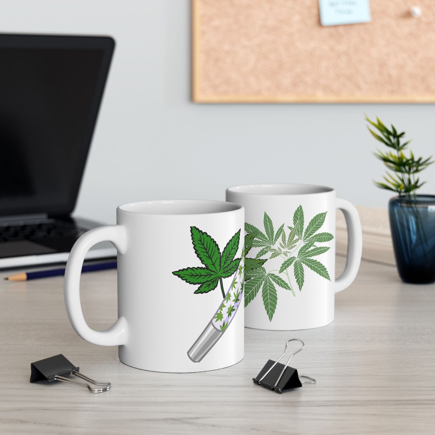 Funny Cannabis Leaf Ceramic Mug - 11oz Perfect Gift for Stoners