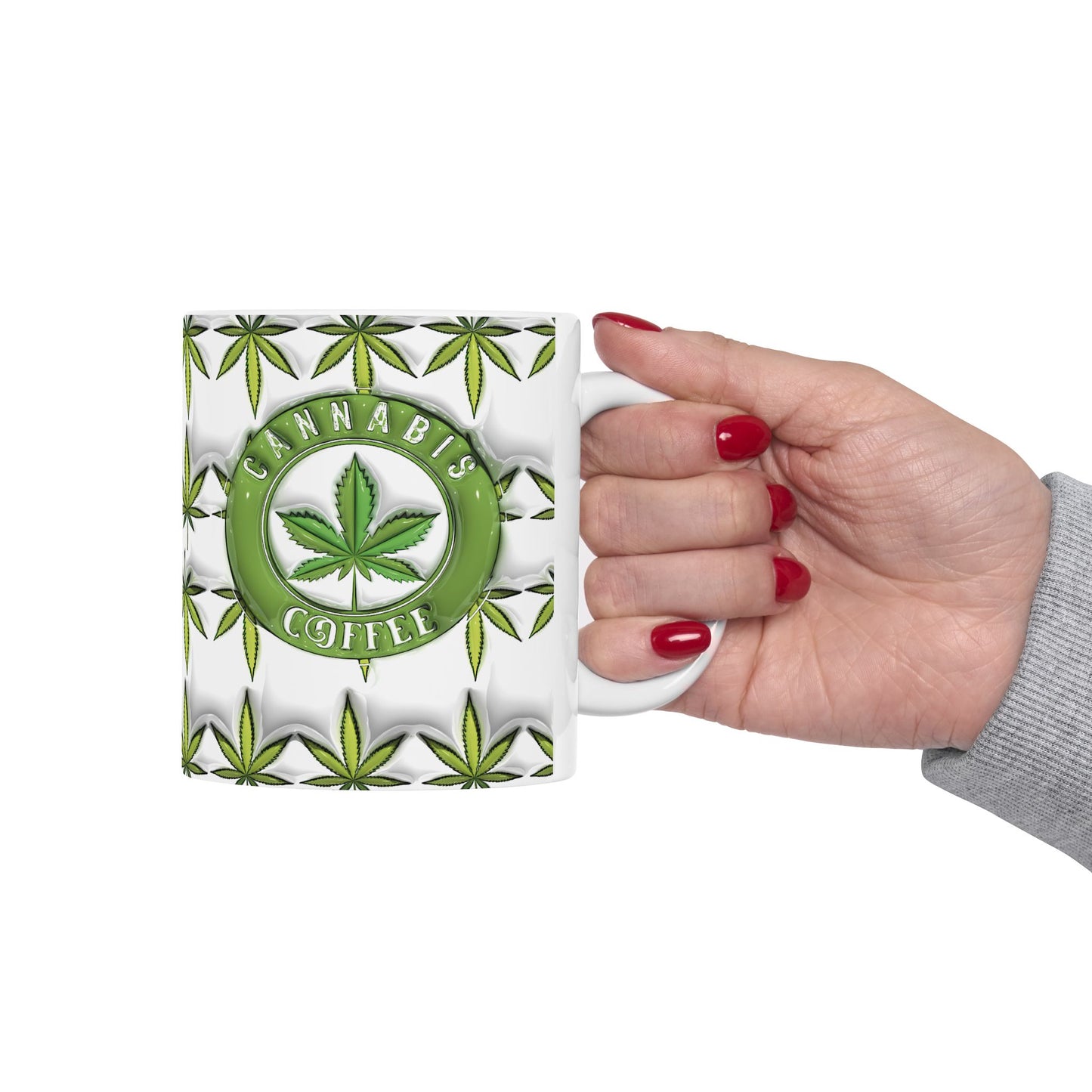 Cannabis Leaf Ceramic Mug for Stoners and Coffee Lovers