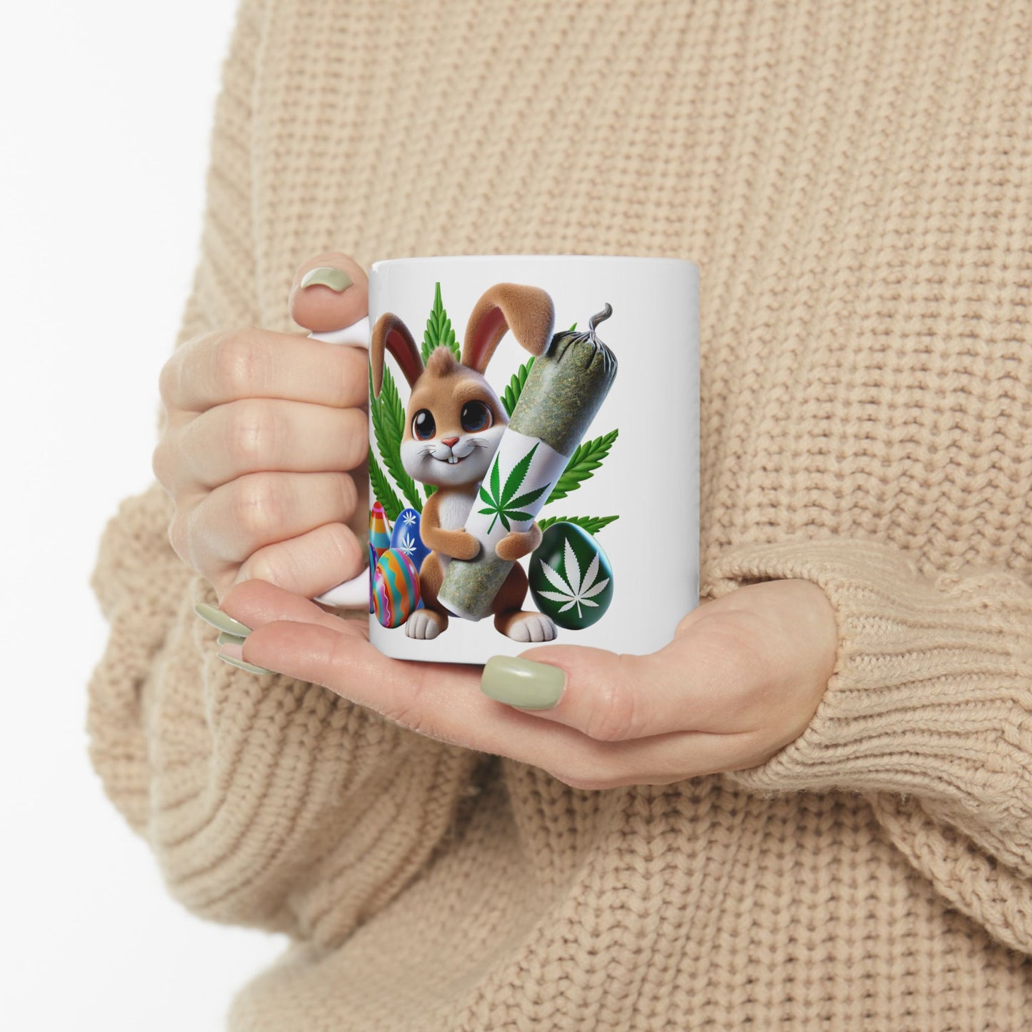 Colorful Cannabis-Inspired Ceramic Mug - Perfect for Stoners and Chill Vibes