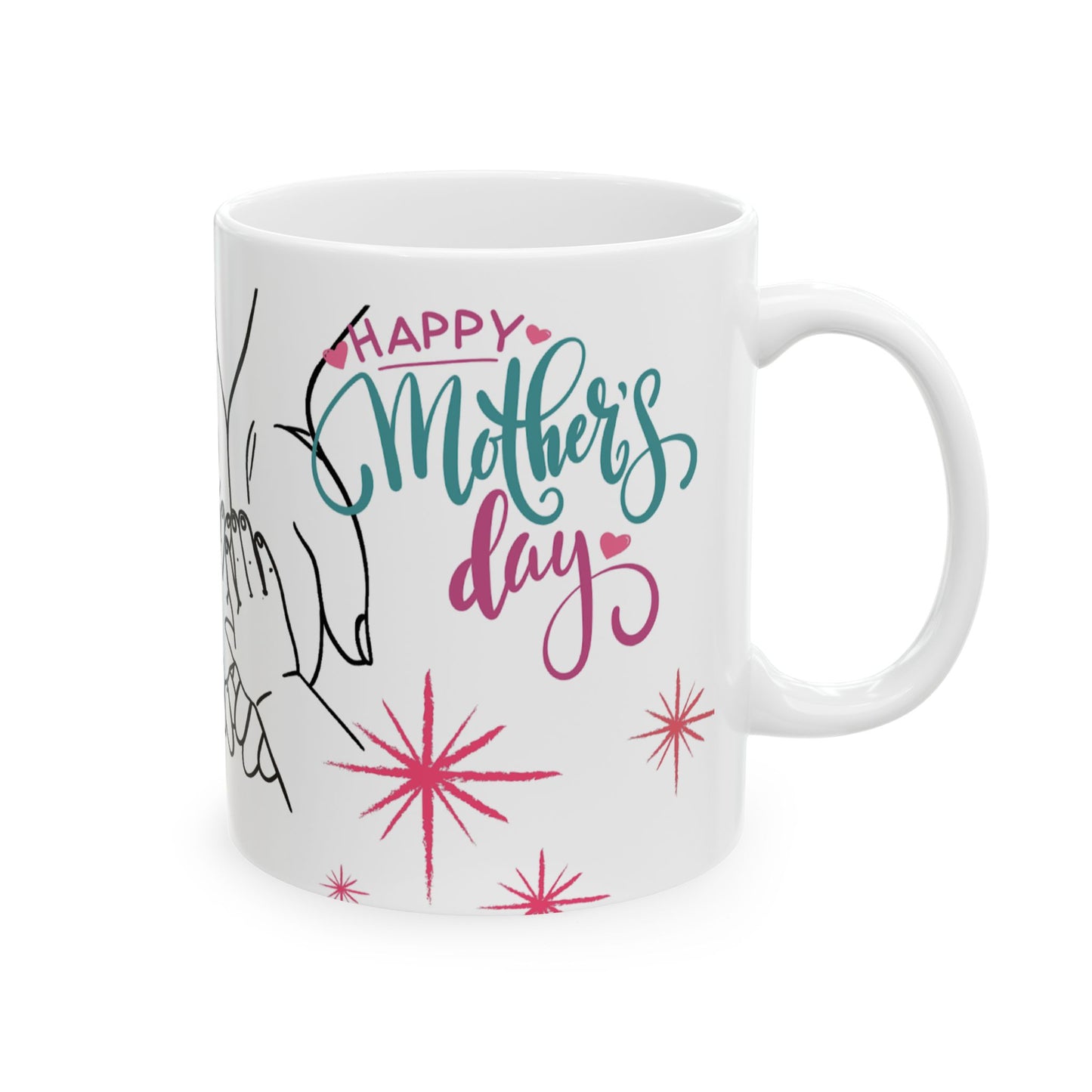 Romantic Floral Ceramic Mug | 11oz Perfect Gift for Couples