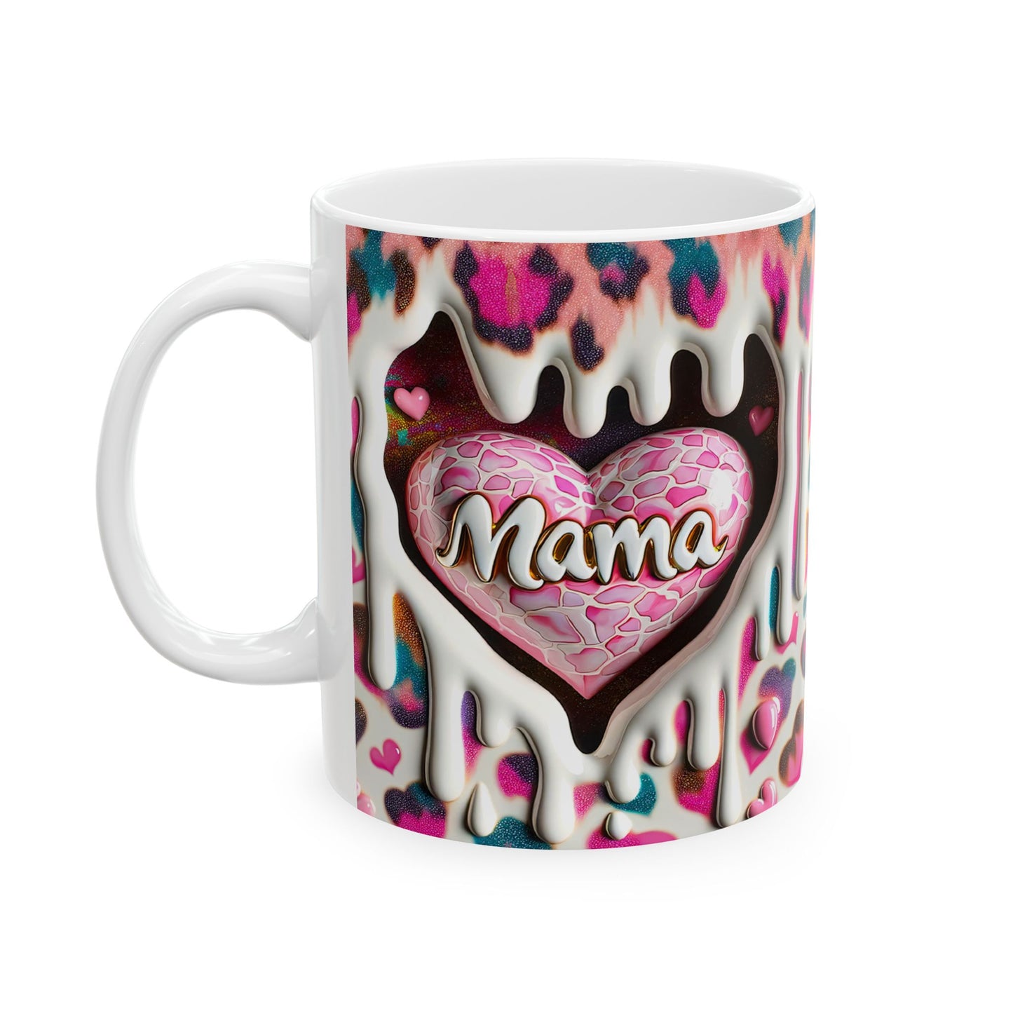 Colorful Heart Drip Ceramic Mug - Perfect Gift for Mother’s Day