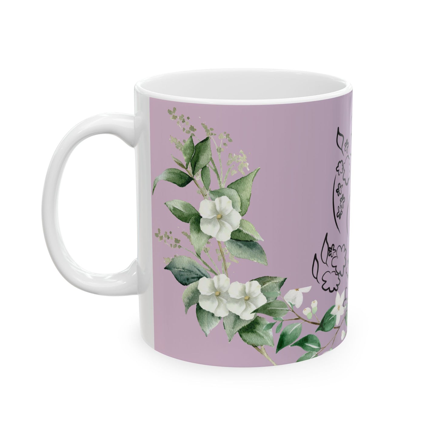 Floral Mother's Day Ceramic Mug - Perfect Gift for Mom, Elegant Tea Cup, Personalized Coffee Mug, Birthday Present, Housewarming Gift