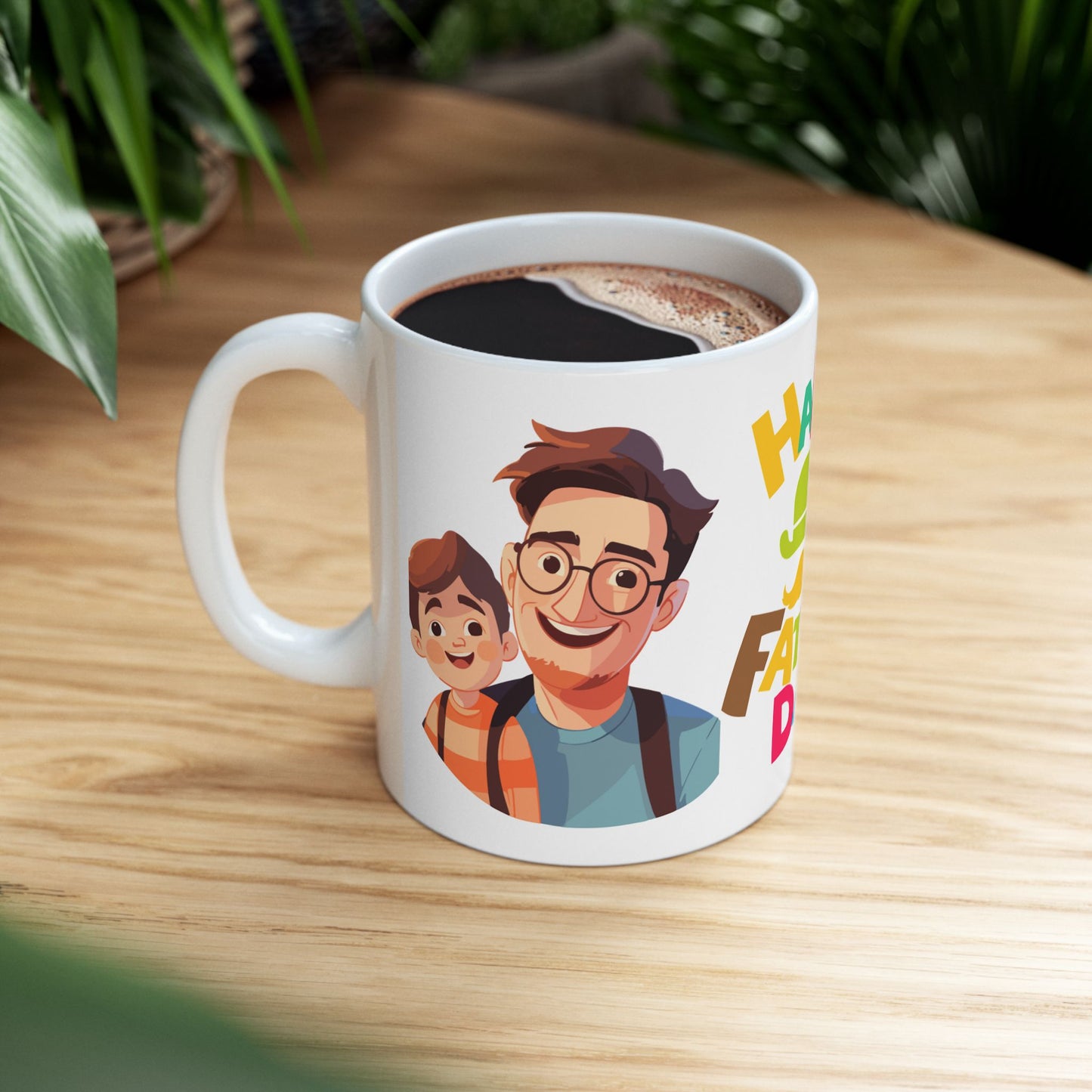 Father's Day Ceramic Mug - Cute Family Design