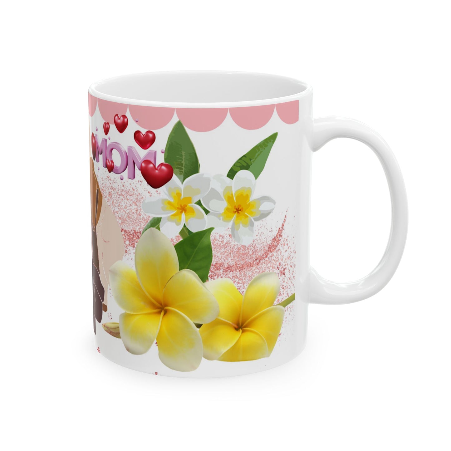 Mother's Day Ceramic Mug - Floral Design with Dog Lover Theme - Perfect Gift for Moms