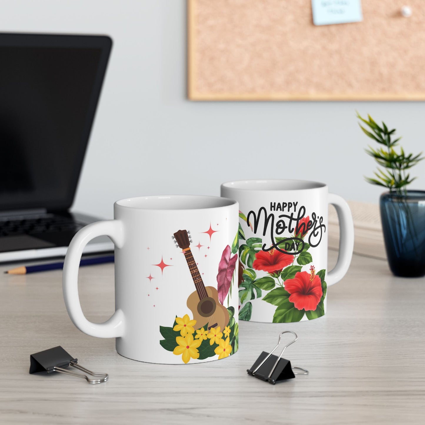 Happy Mother's Day Ceramic Mug - Floral Design, Perfect Gift for Mom