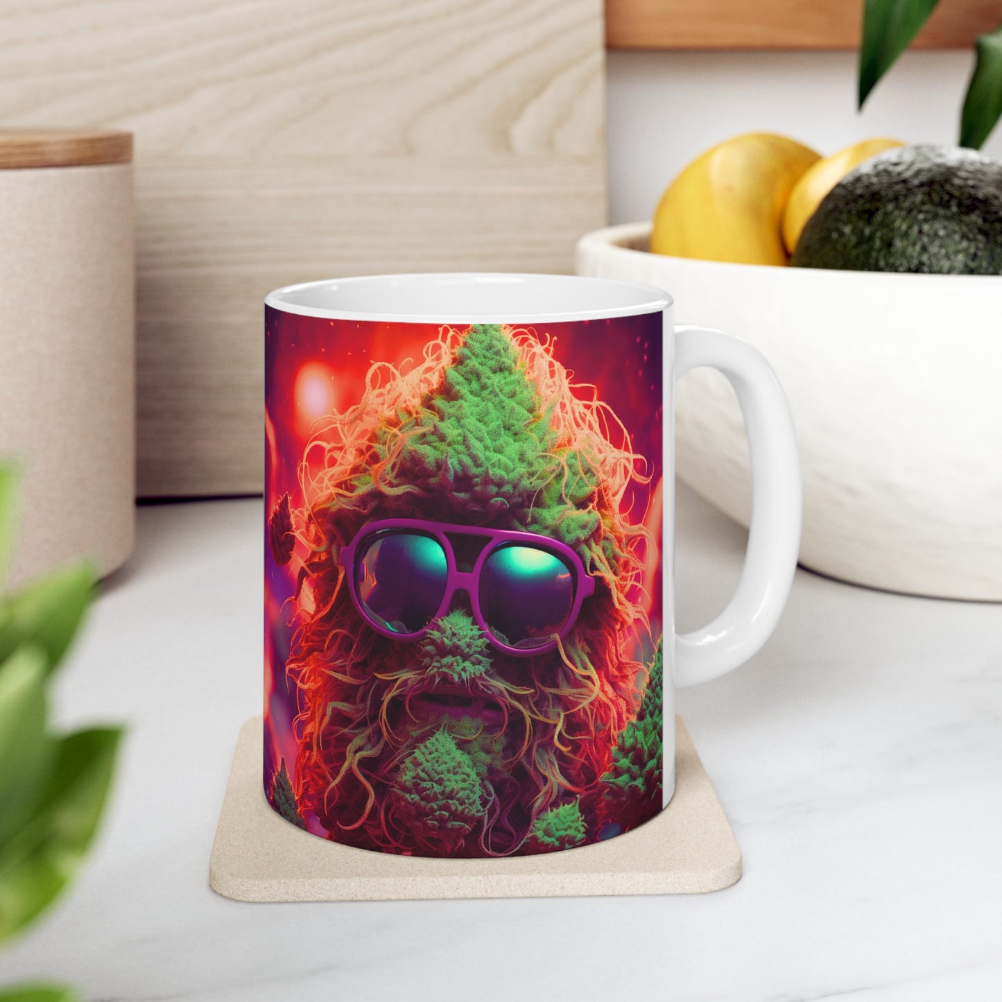 Psychedelic Cat Ceramic Mug - 11oz