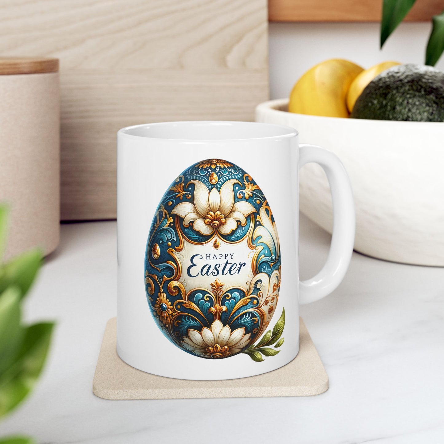 Decorative Ceramic Mug - Artistic Floral Design for Tea Lovers