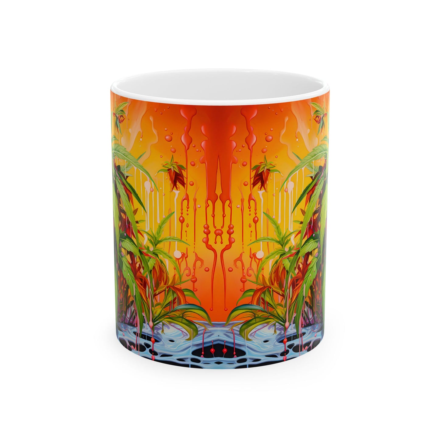 Tropical Paradise Ceramic Mug | Colorful Beach Design for Coffee Lovers