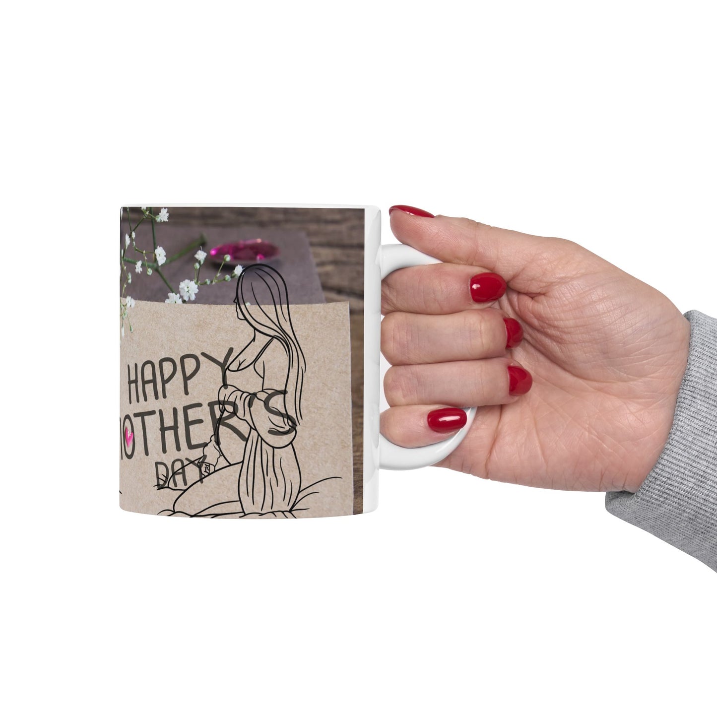 Happy Mother's Day Floral Ceramic Mug - Perfect Gift for Moms