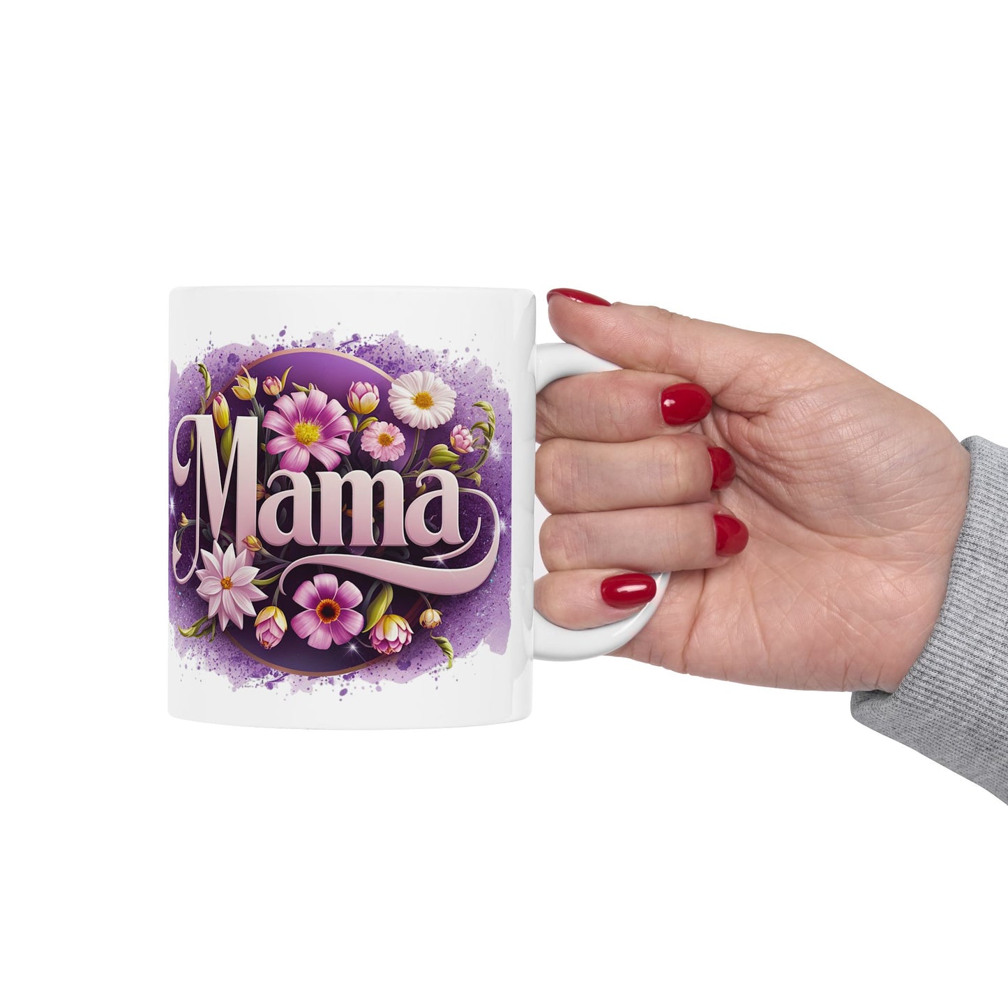 Floral Mama Ceramic Mug - Perfect Gift for Mother's Day & Family Celebrations