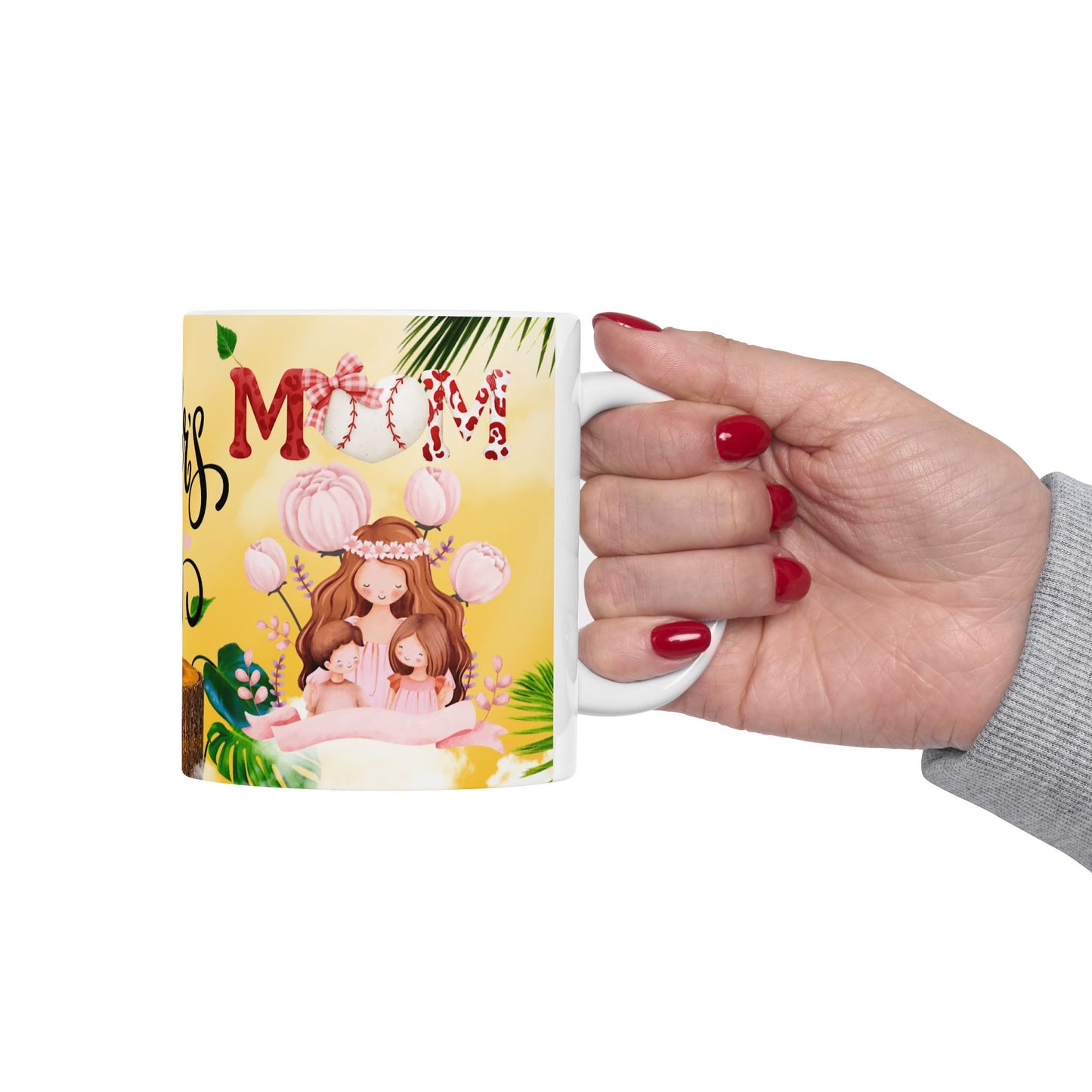 Happy Mother's Day Ceramic Mug - Tropical Floral Design - Perfect Gift for Moms
