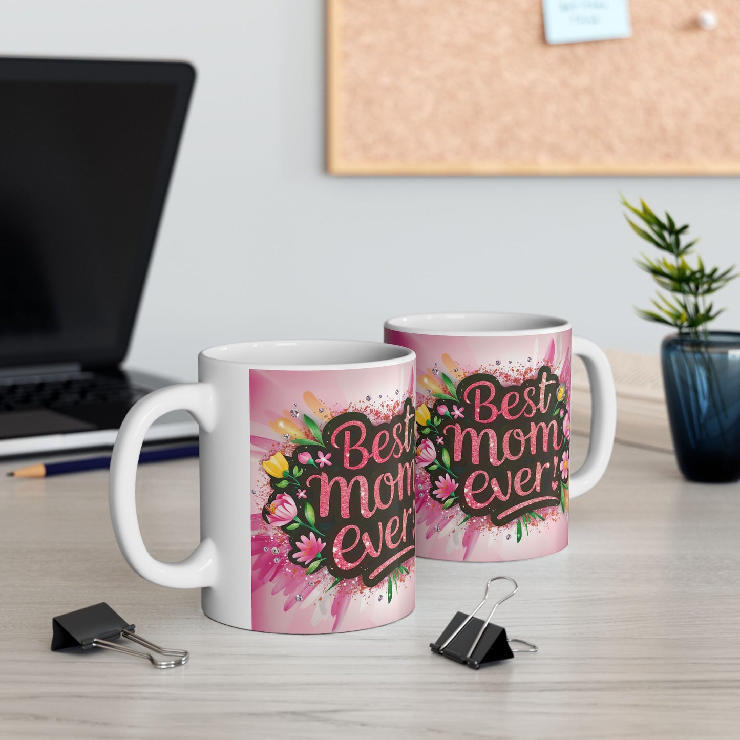 Best Mom Ever Floral Ceramic Mug - Perfect Gift for Mother’s Day and Birthdays