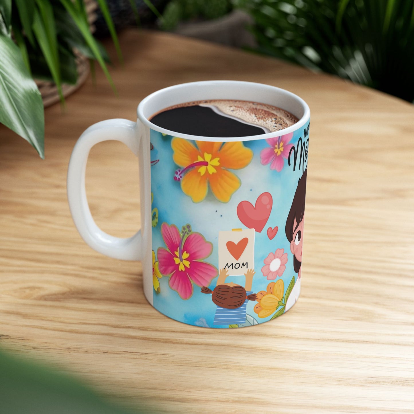 Happy Mother's Day Ceramic Mug - Floral Design 11oz