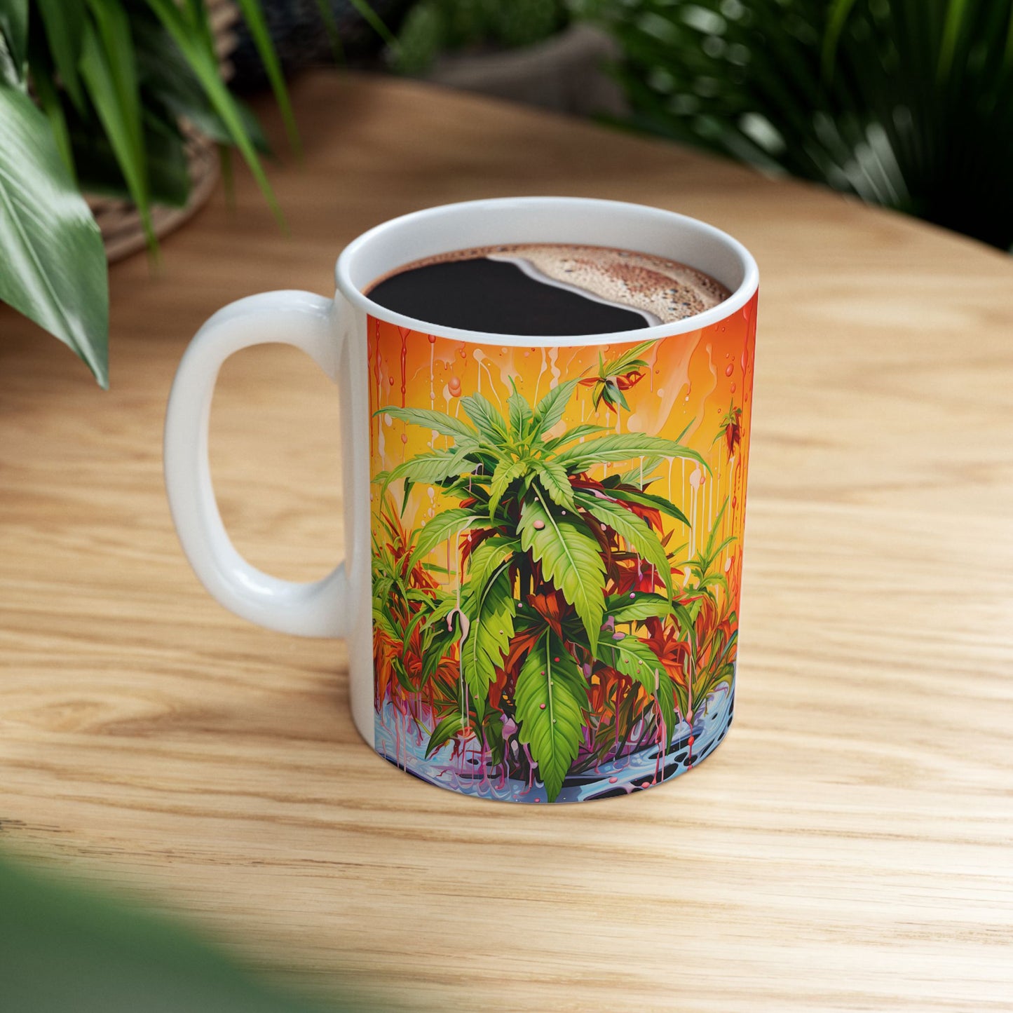 Tropical Paradise Ceramic Mug | Colorful Beach Design for Coffee Lovers