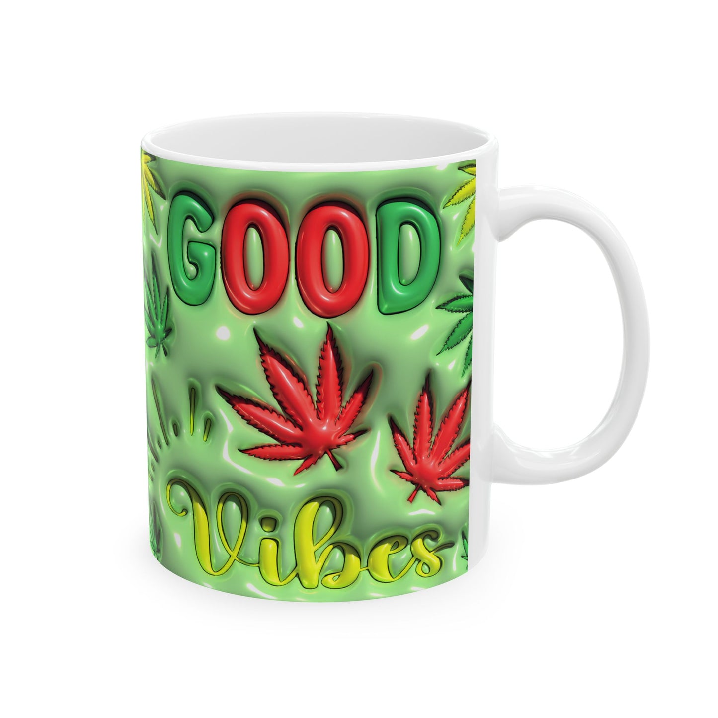 Good Vibes Ceramic Mug - 11oz Perfect for Cannabis Enthusiasts