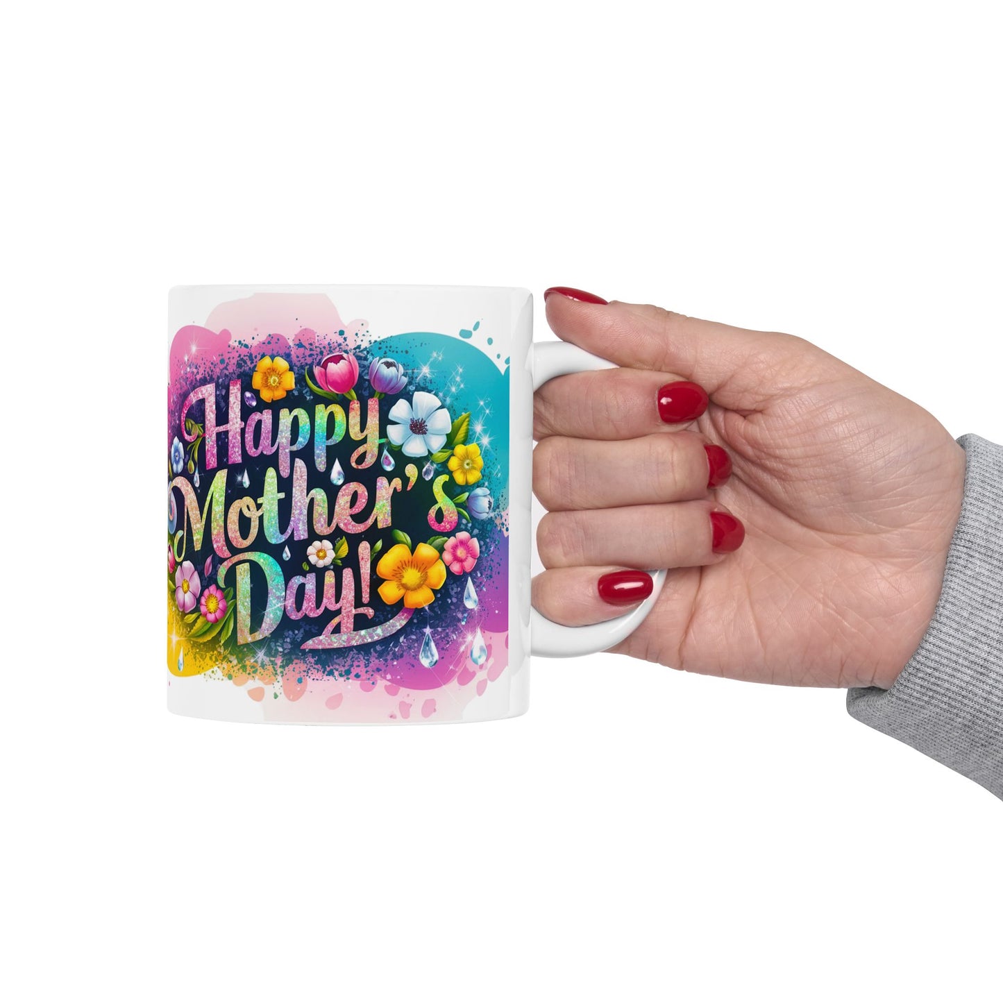 Happy Mother's Day Floral Ceramic Mug - Perfect Gift for Moms