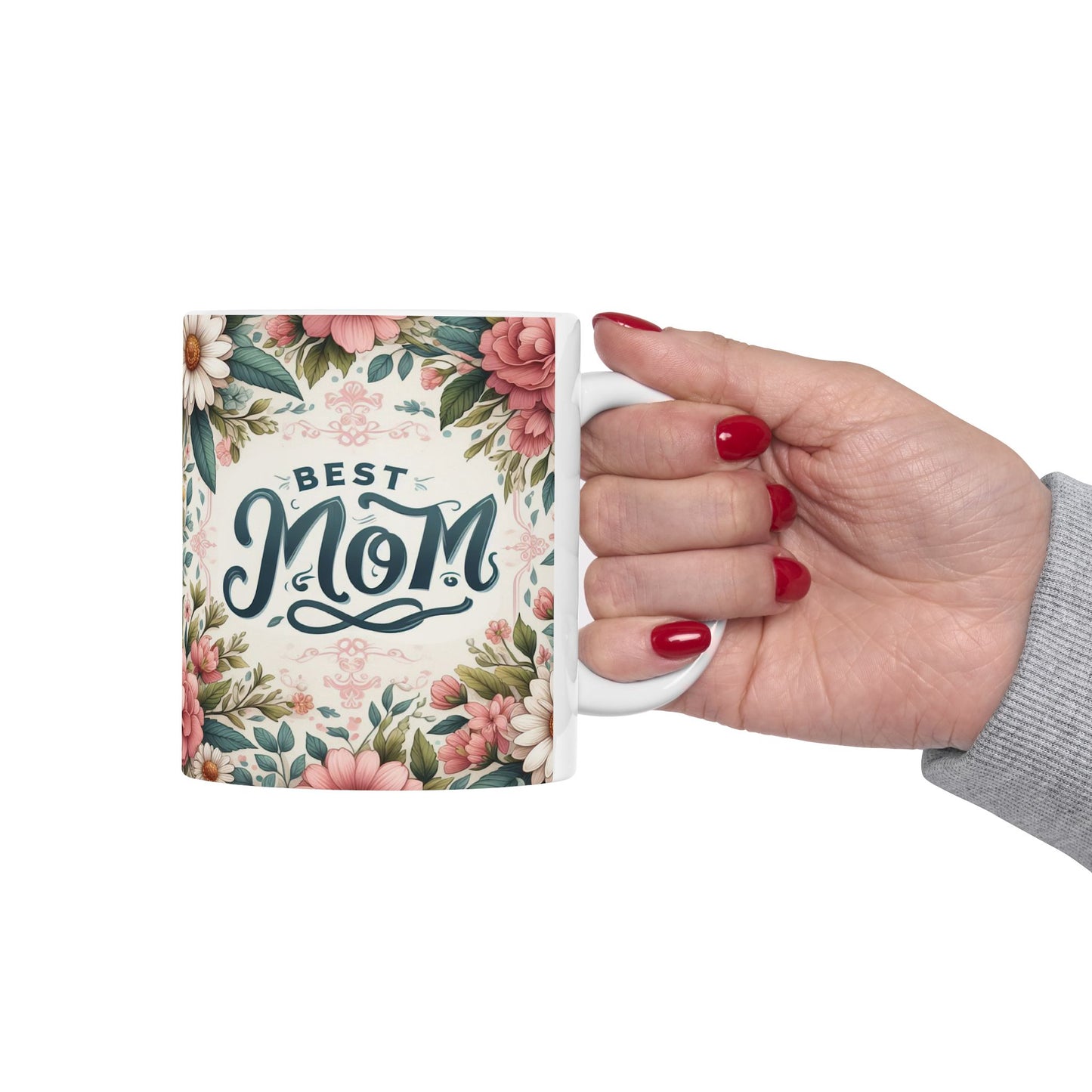 Floral Mom Ceramic Mug - Perfect Gift for Mother's Day & Birthdays