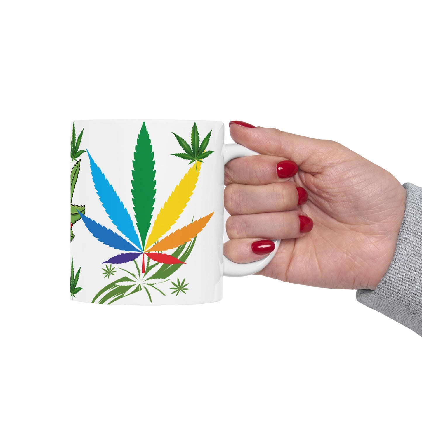Funny Cannabis Leaf Mug - Music & Chill Vibes - 11oz