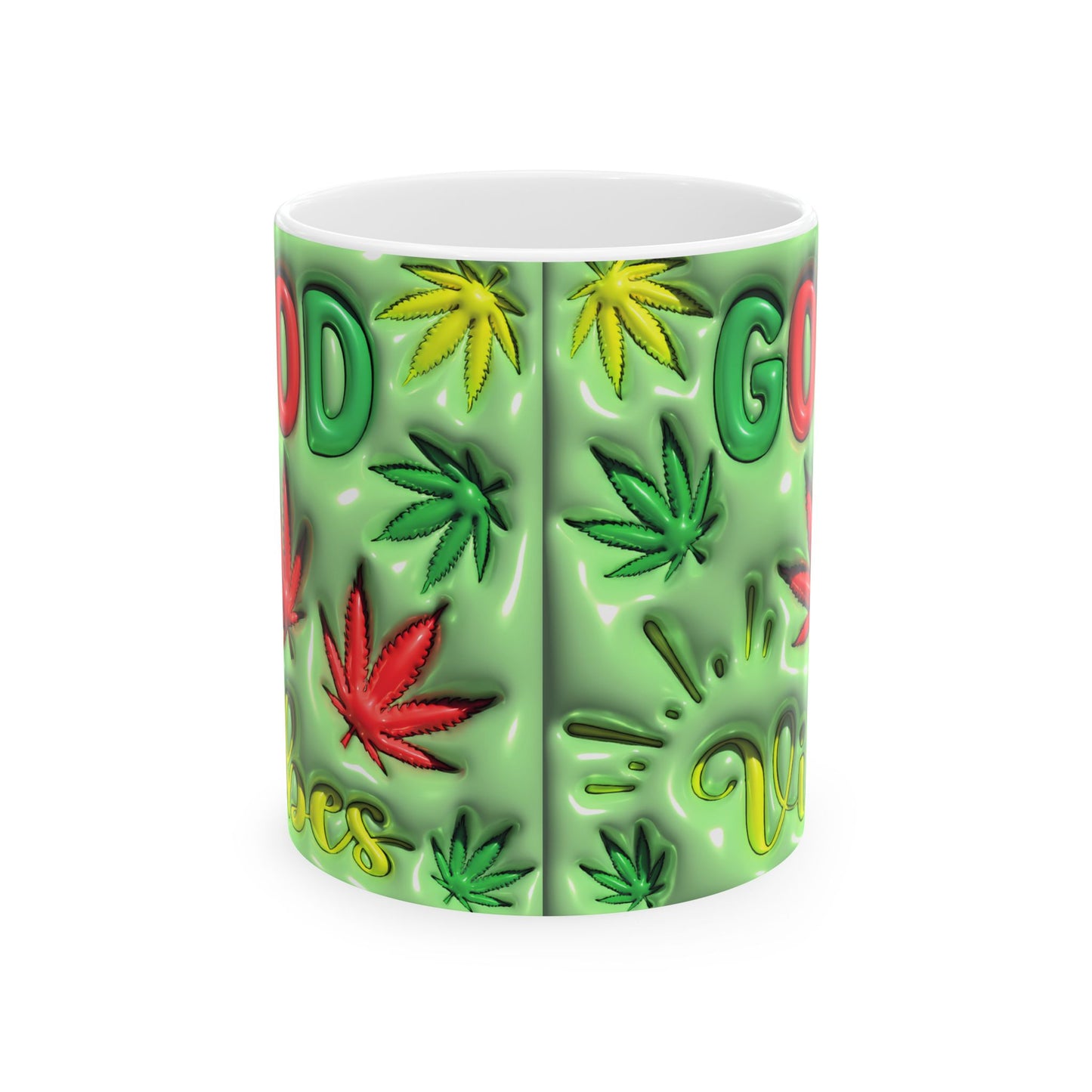 Good Vibes Ceramic Mug - 11oz Perfect for Cannabis Enthusiasts