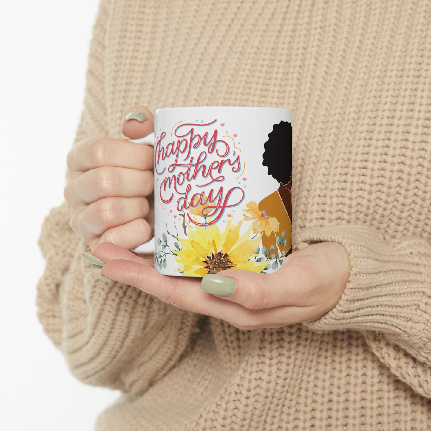 Mother's Day Floral Ceramic Mug - I Love You