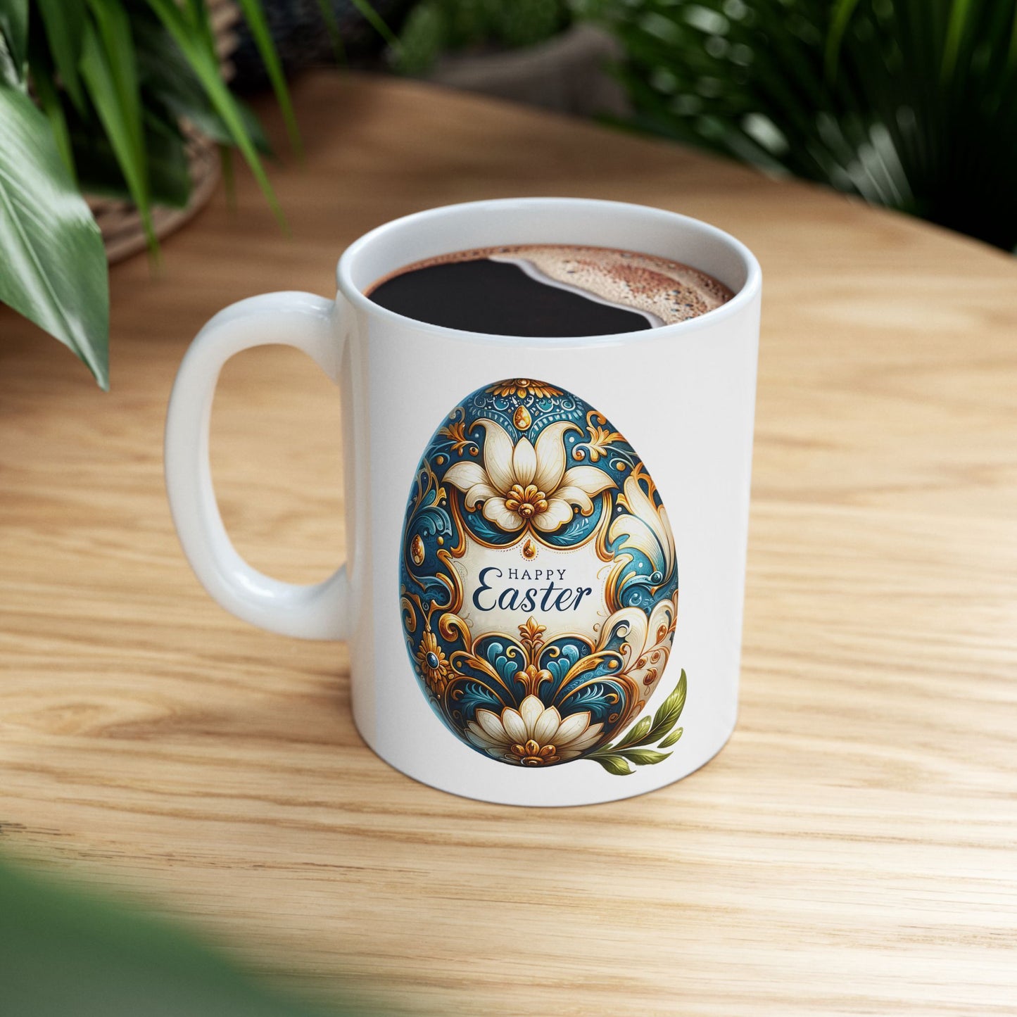 Decorative Ceramic Mug - Artistic Floral Design for Tea Lovers