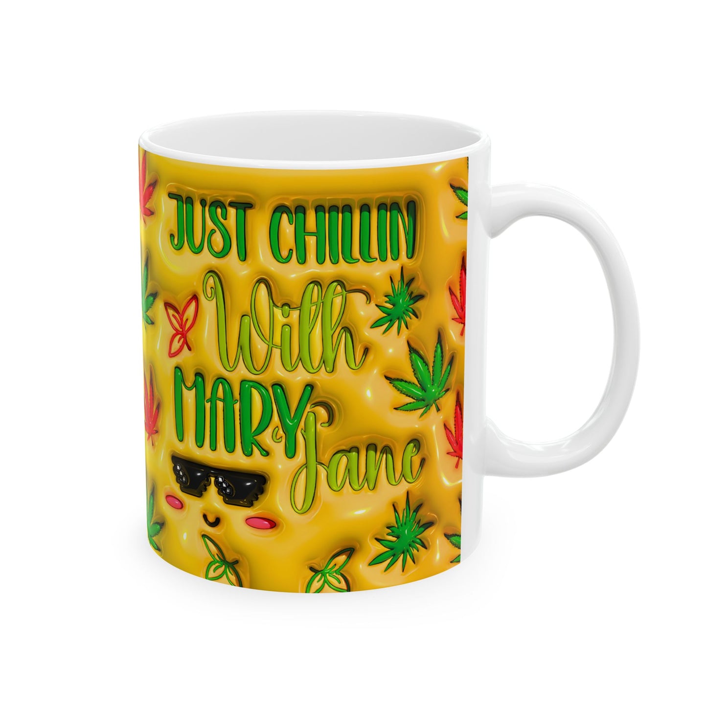 Stay Chill Ceramic Mug - Perfect for Coffee Lovers & Cannabis Enthusiasts