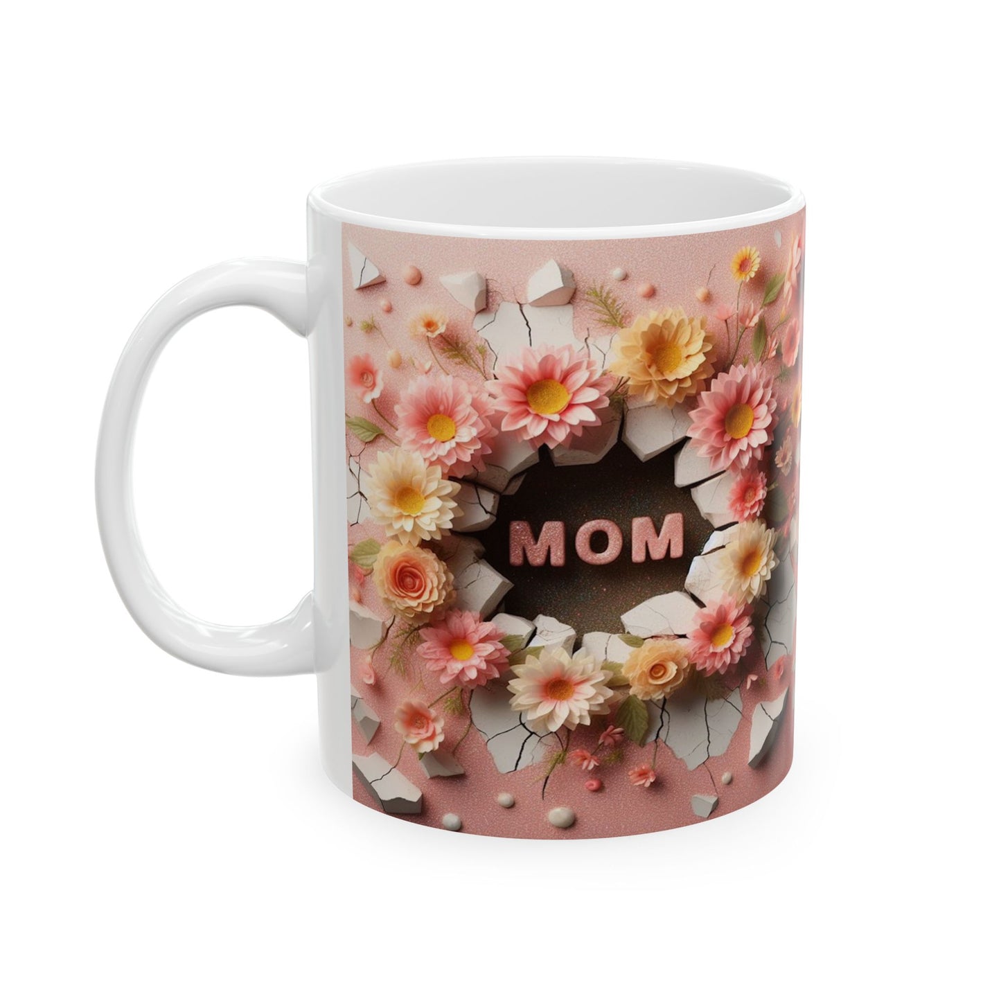 Floral Breakthrough Ceramic Mug - 11oz