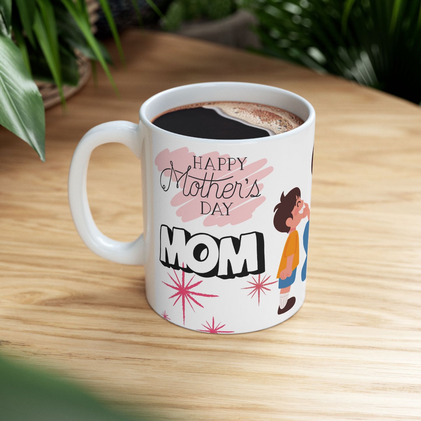 Mom Love Floral Ceramic Mug - Perfect Gift for Mother's Day & Special Occasions