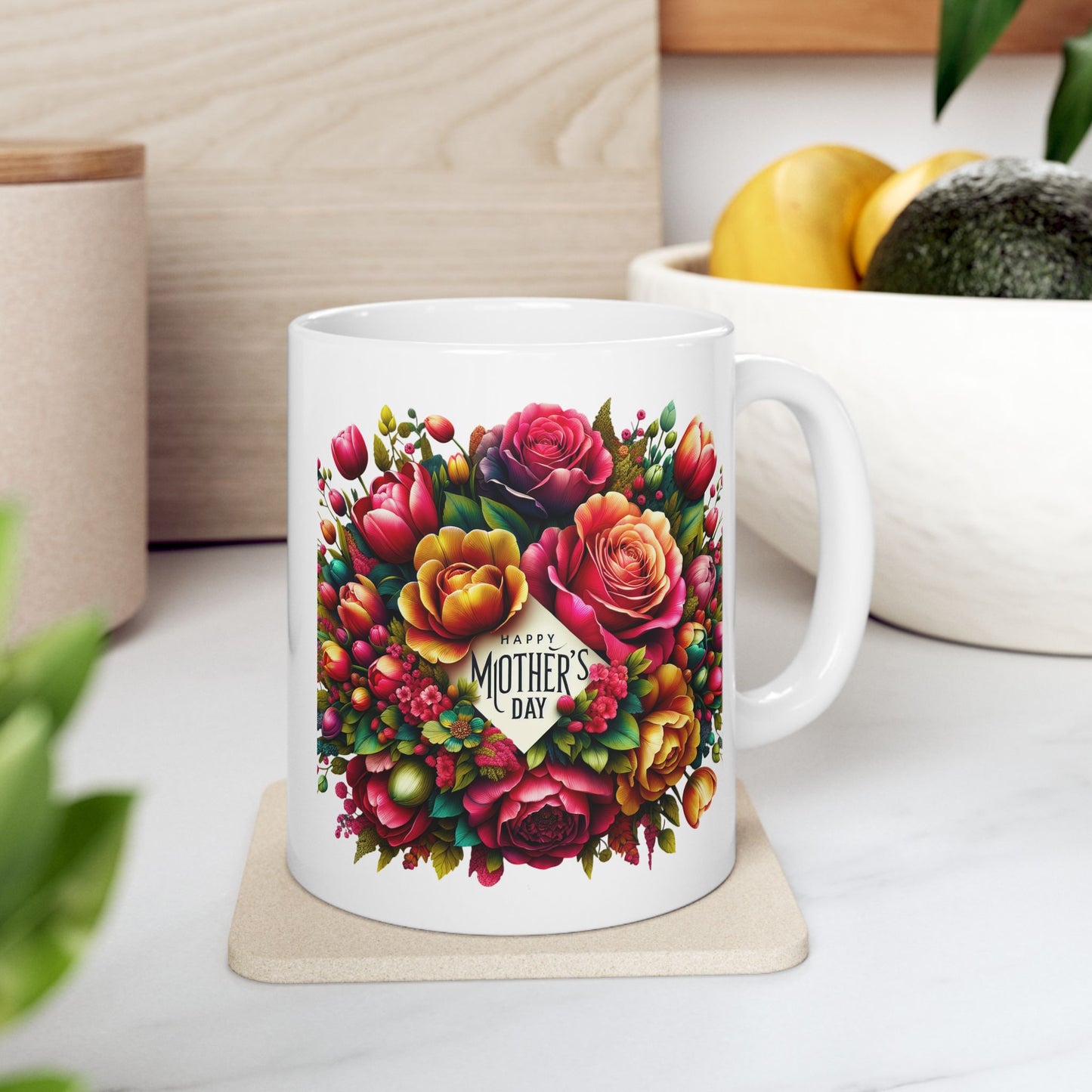 Vibrant Floral Ceramic Mug - Perfect Gift for Mother’s Day & Everyday Enjoyment